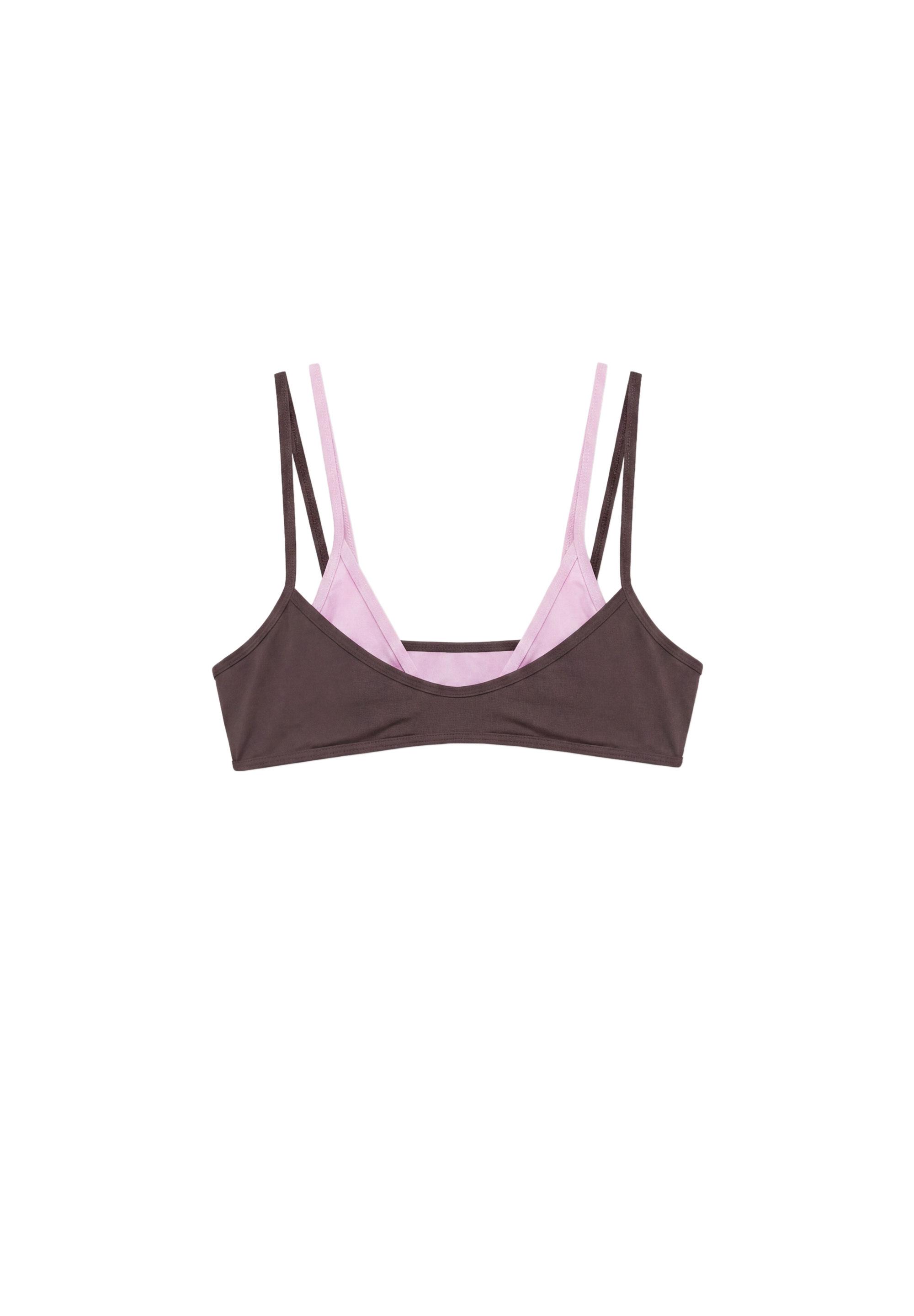 Double bikini top — Brown