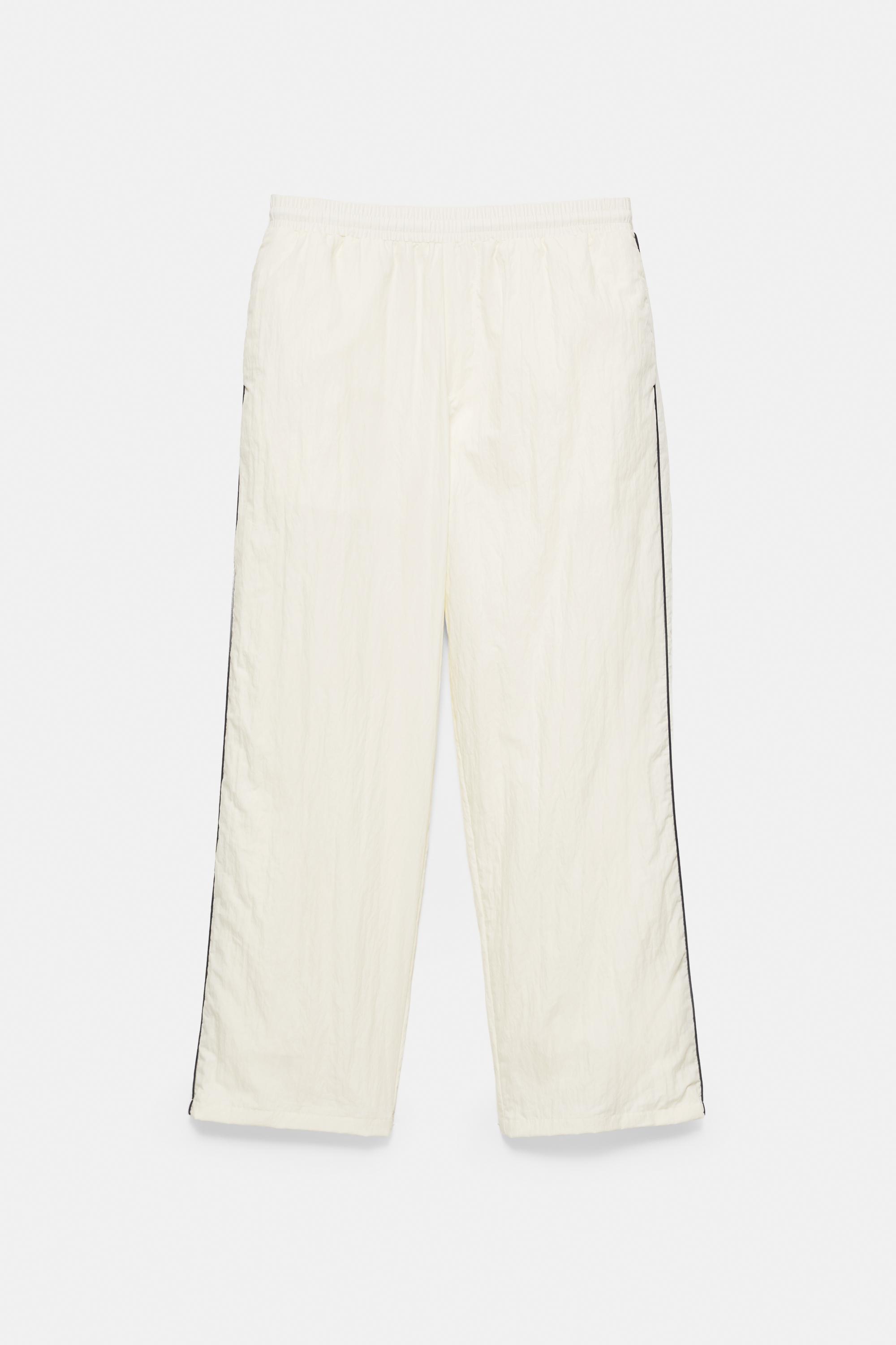 Lightweight contrast stitch joggers — Off white