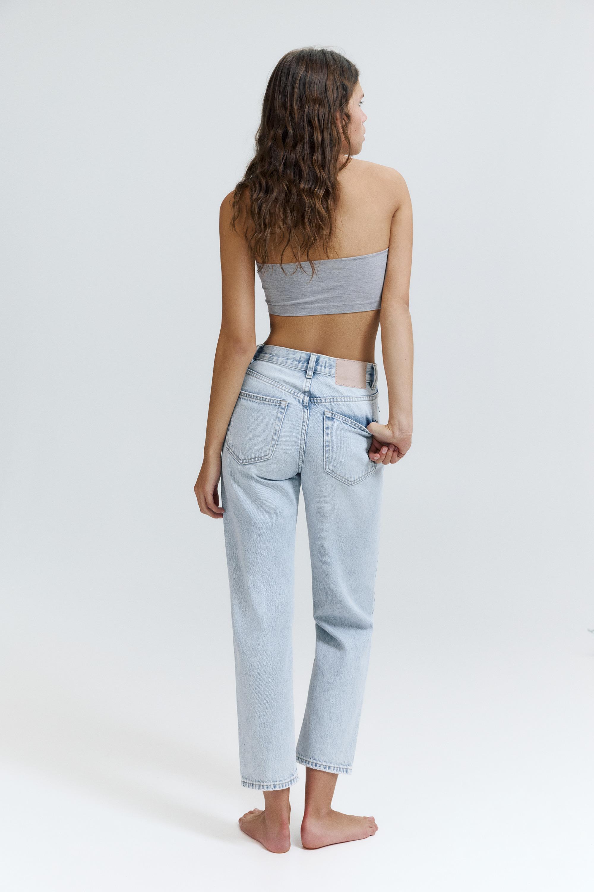 Ripped mom fit jeans — Sky blue