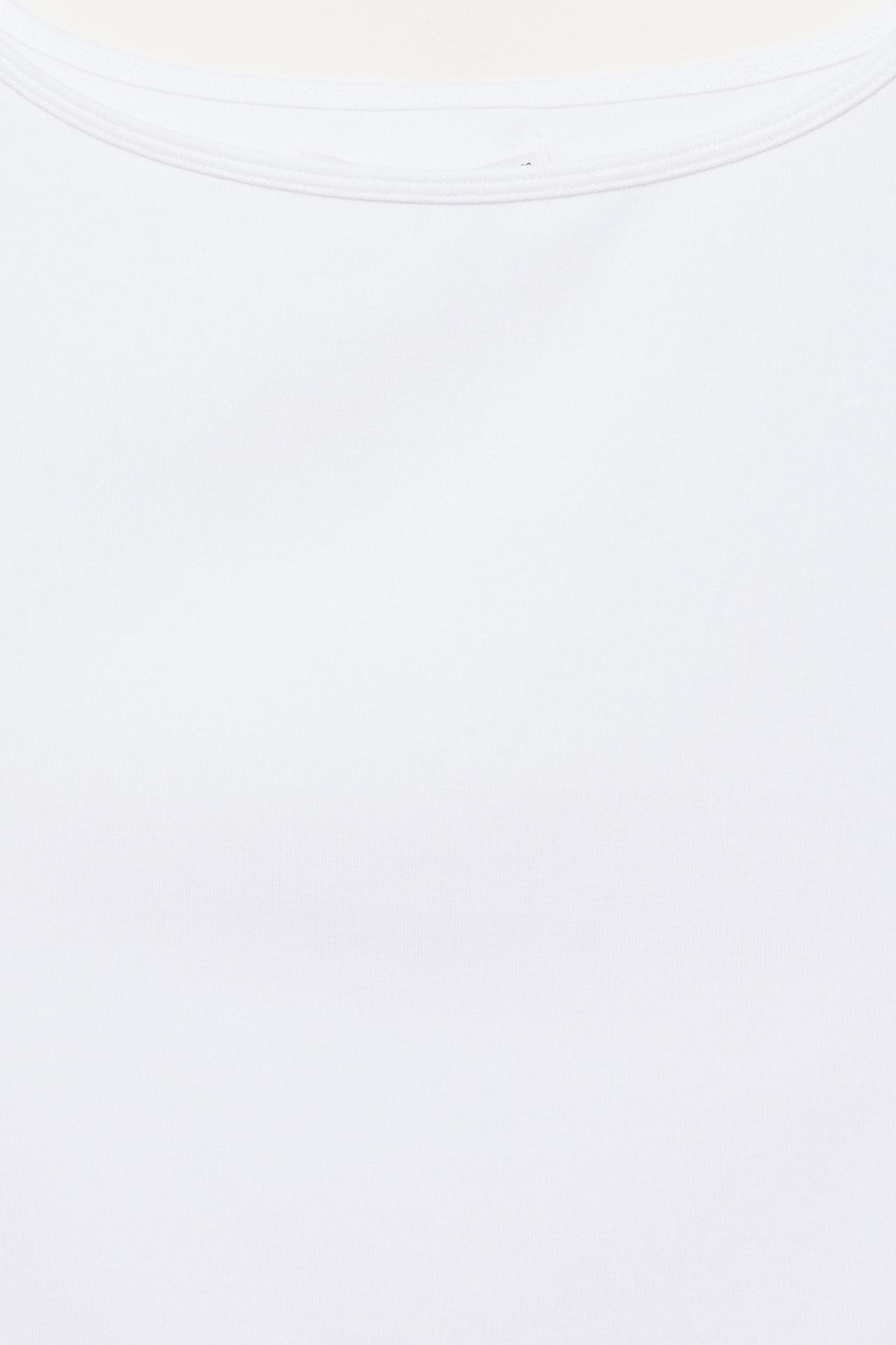 Boat neck tank top — White