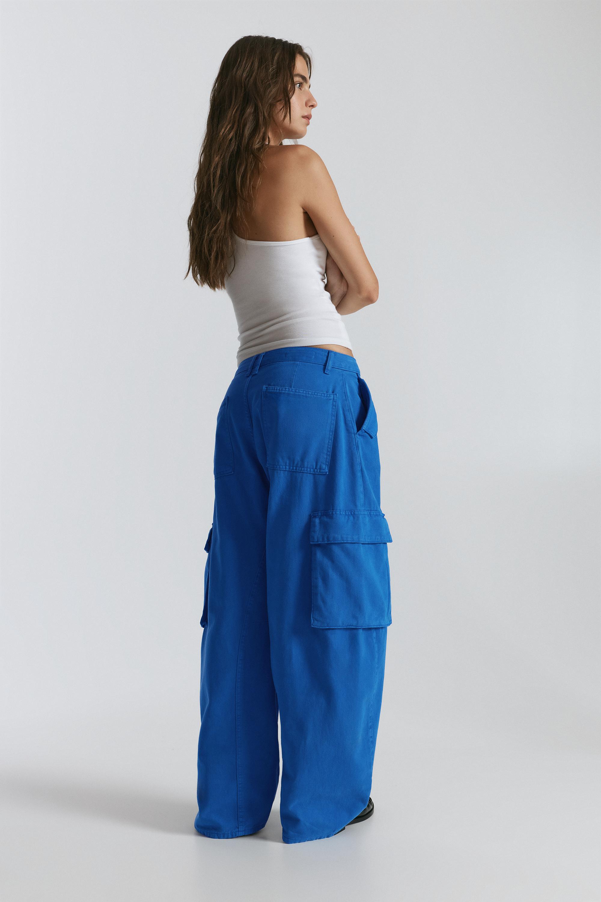 Balloon fit cargo trousers — Ink blue