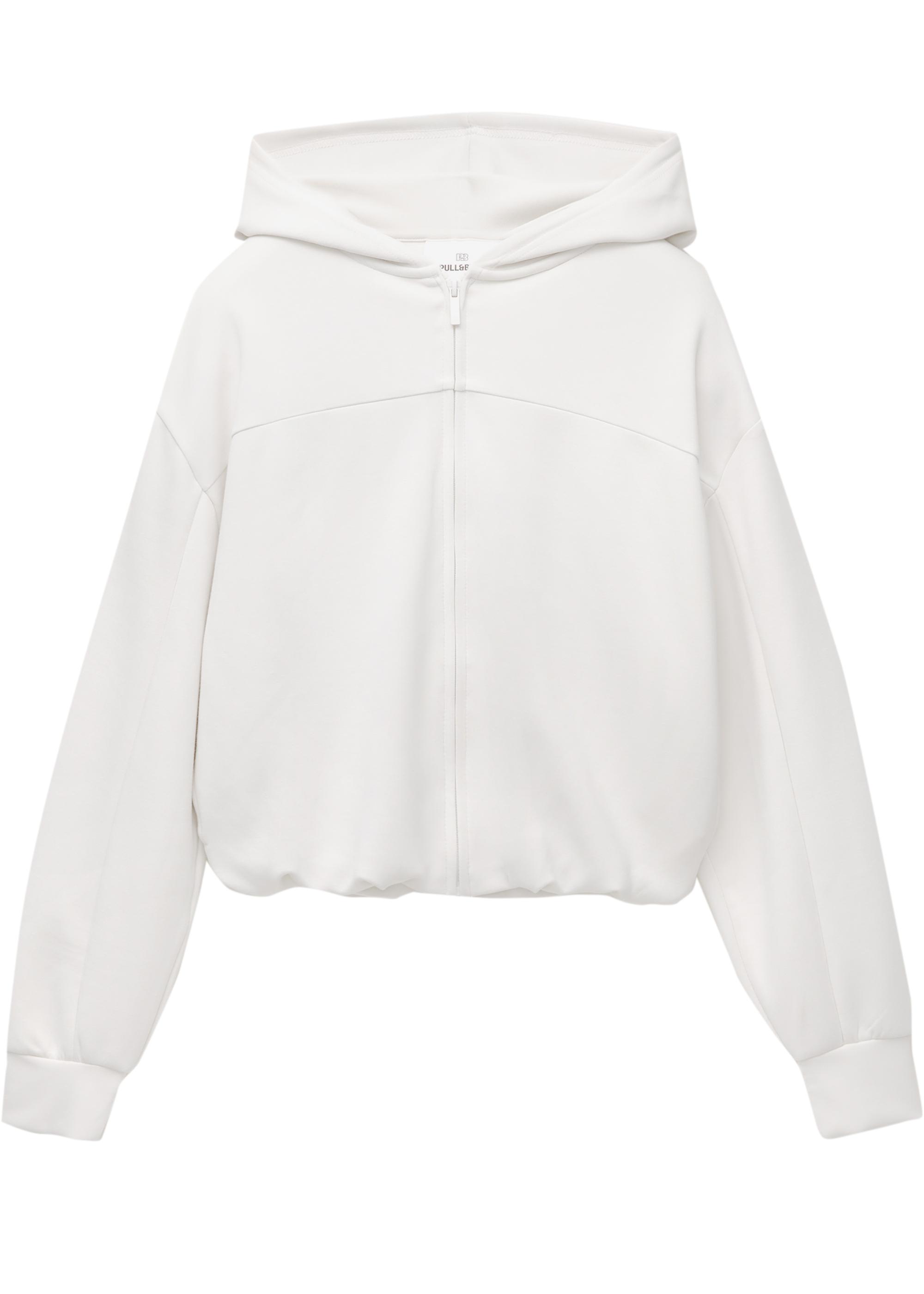 Soft touch hooded sweatshirt — Ecru