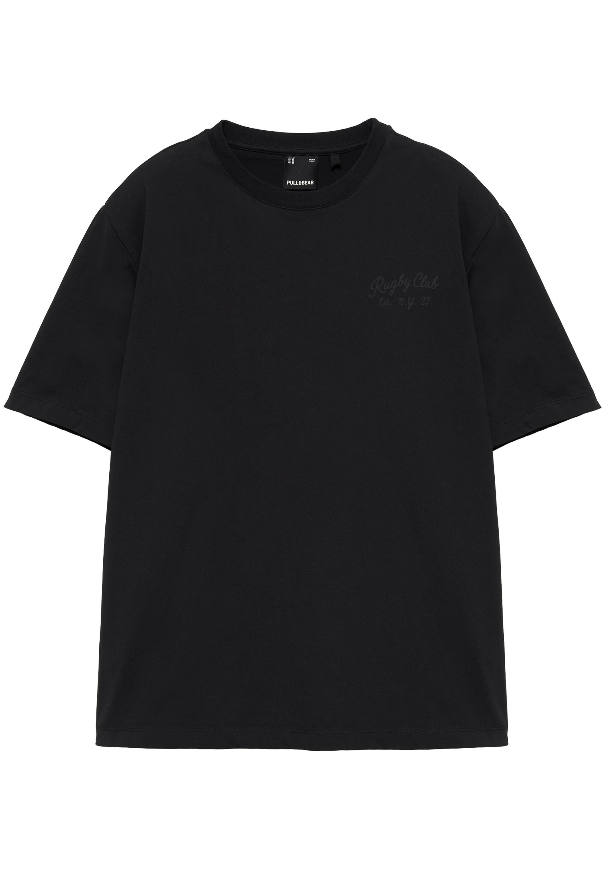 Regular fit embroidered T-shirt — Black