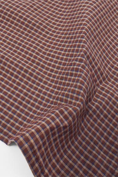 Check print scarf — Brown 3