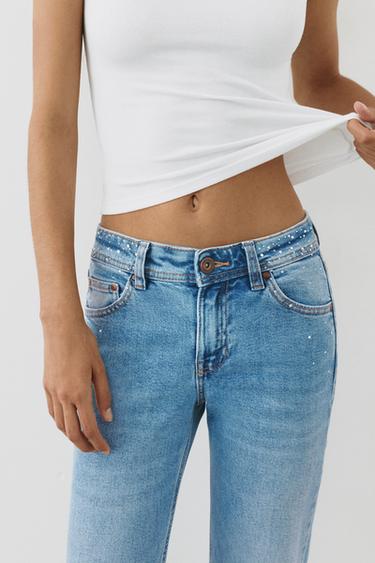 Rhinestone boot-cut jeans — Medium blue 3