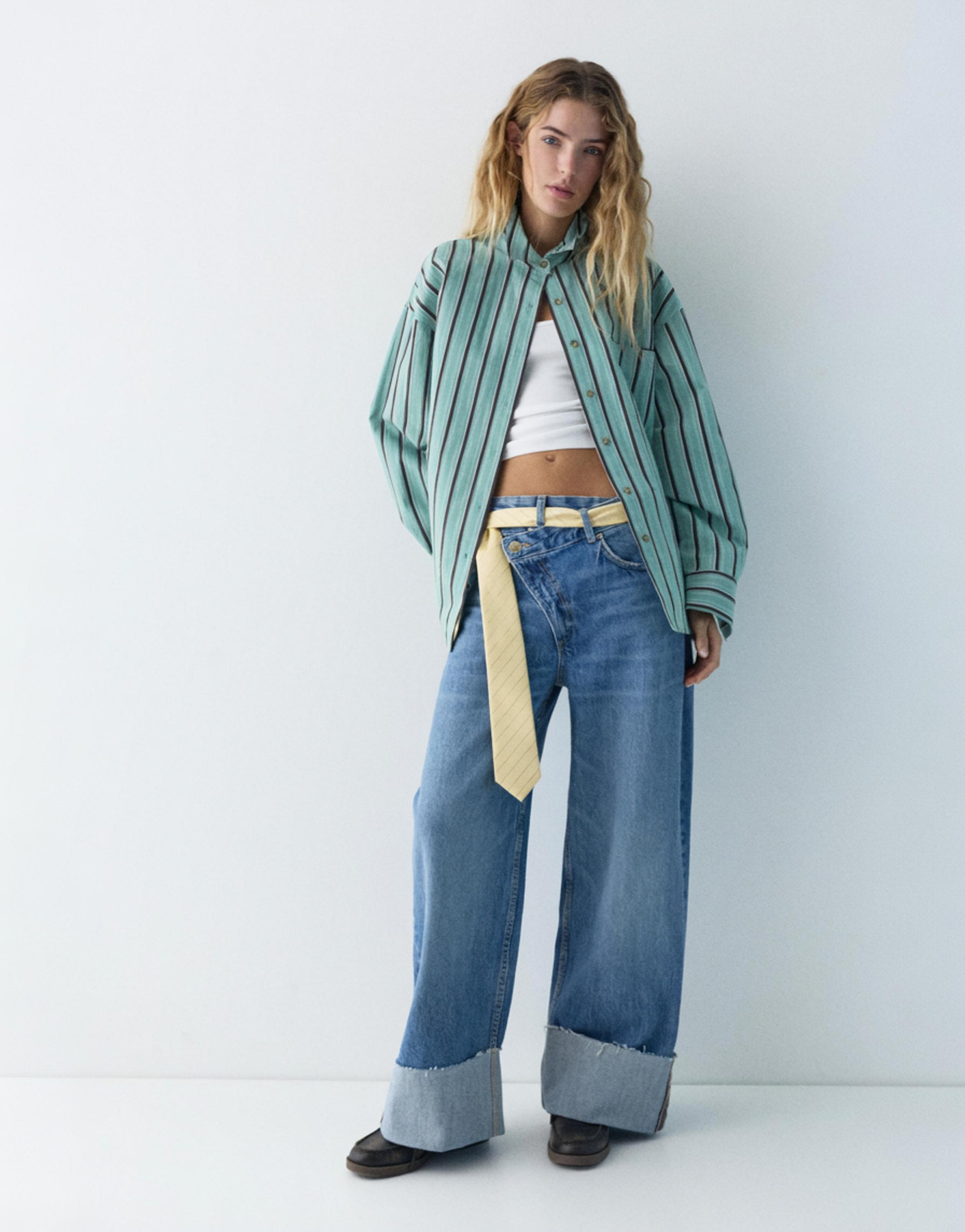 Cepli çizgili gömlek - Görsel 13