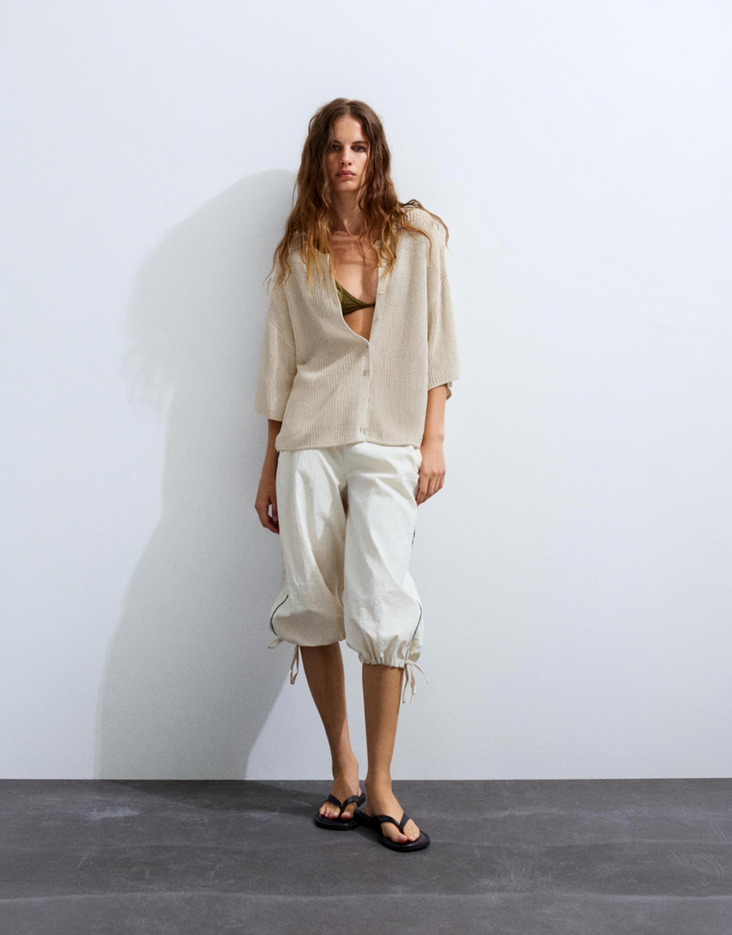 Kısa kollu düğmeli hırka - Görsel 10