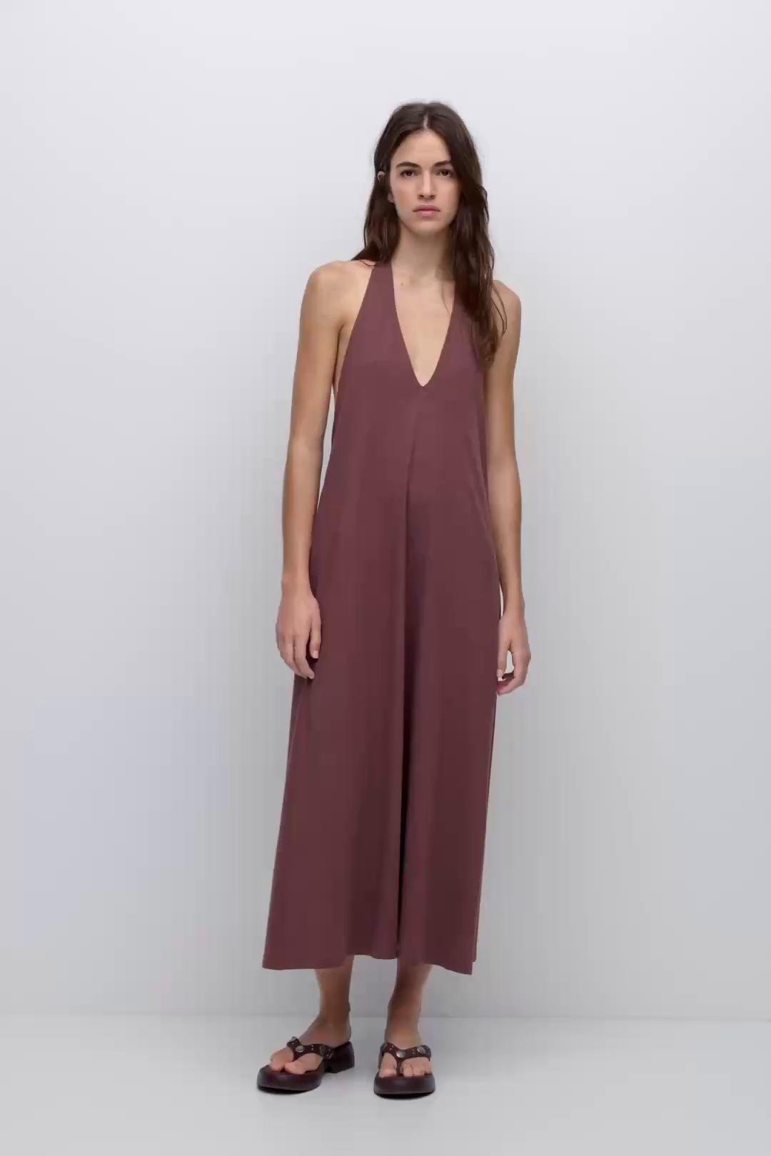 Halter neck midi dress