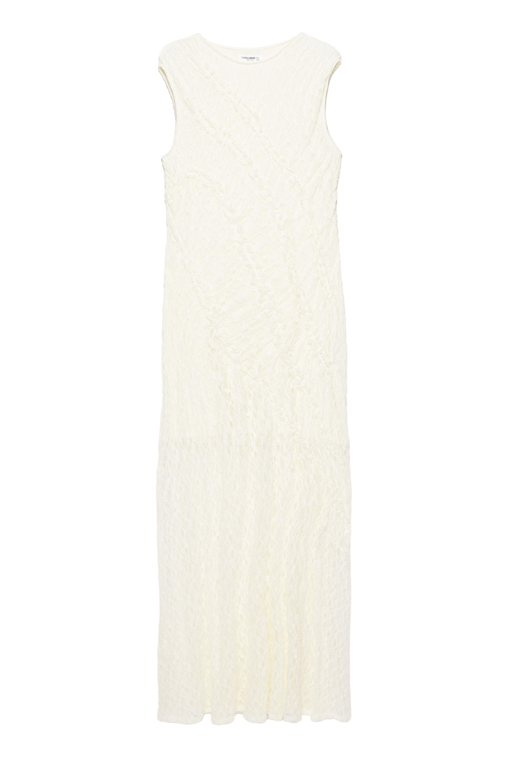 Vestido midi ajustado encaje