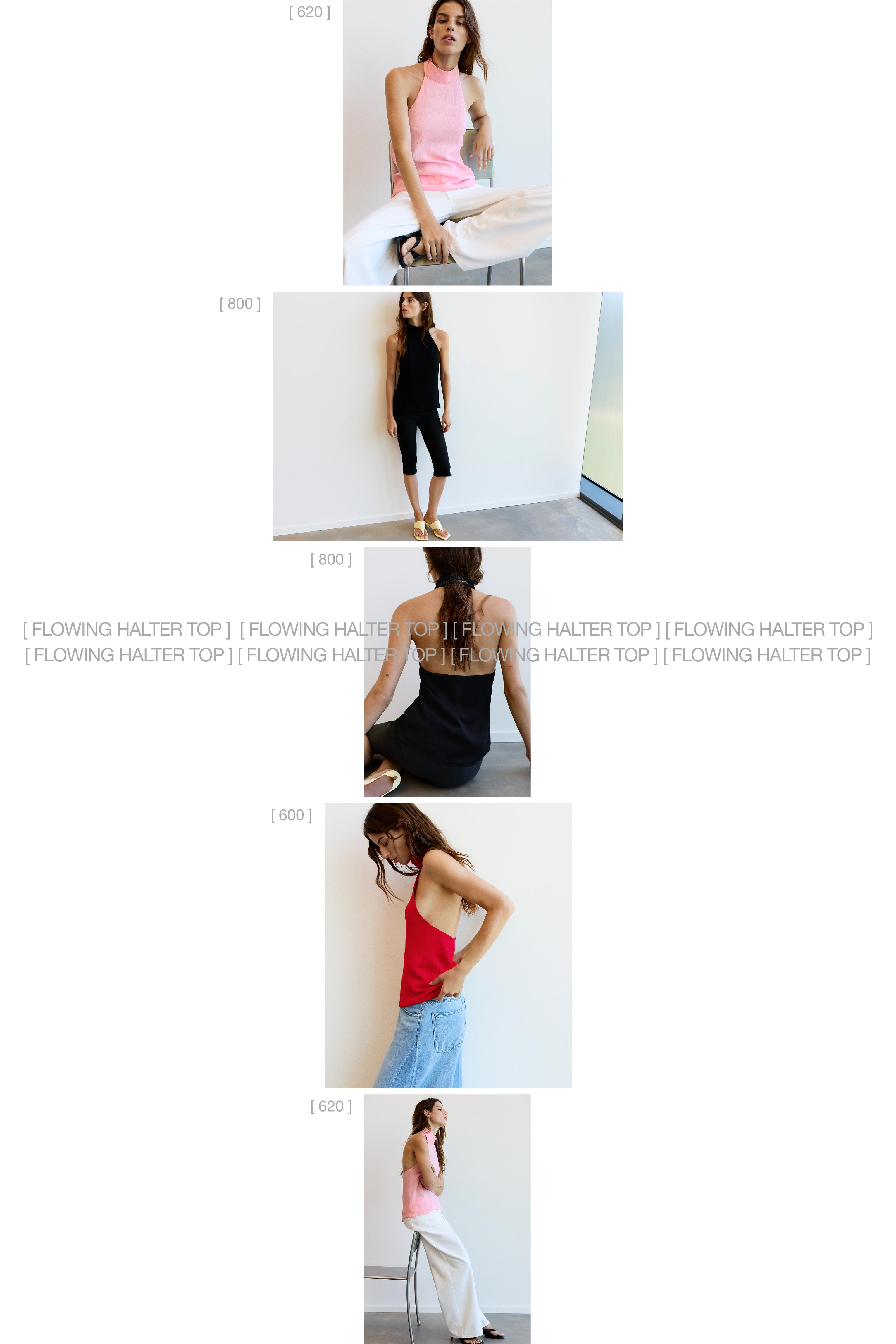 Flowing halter top — Black