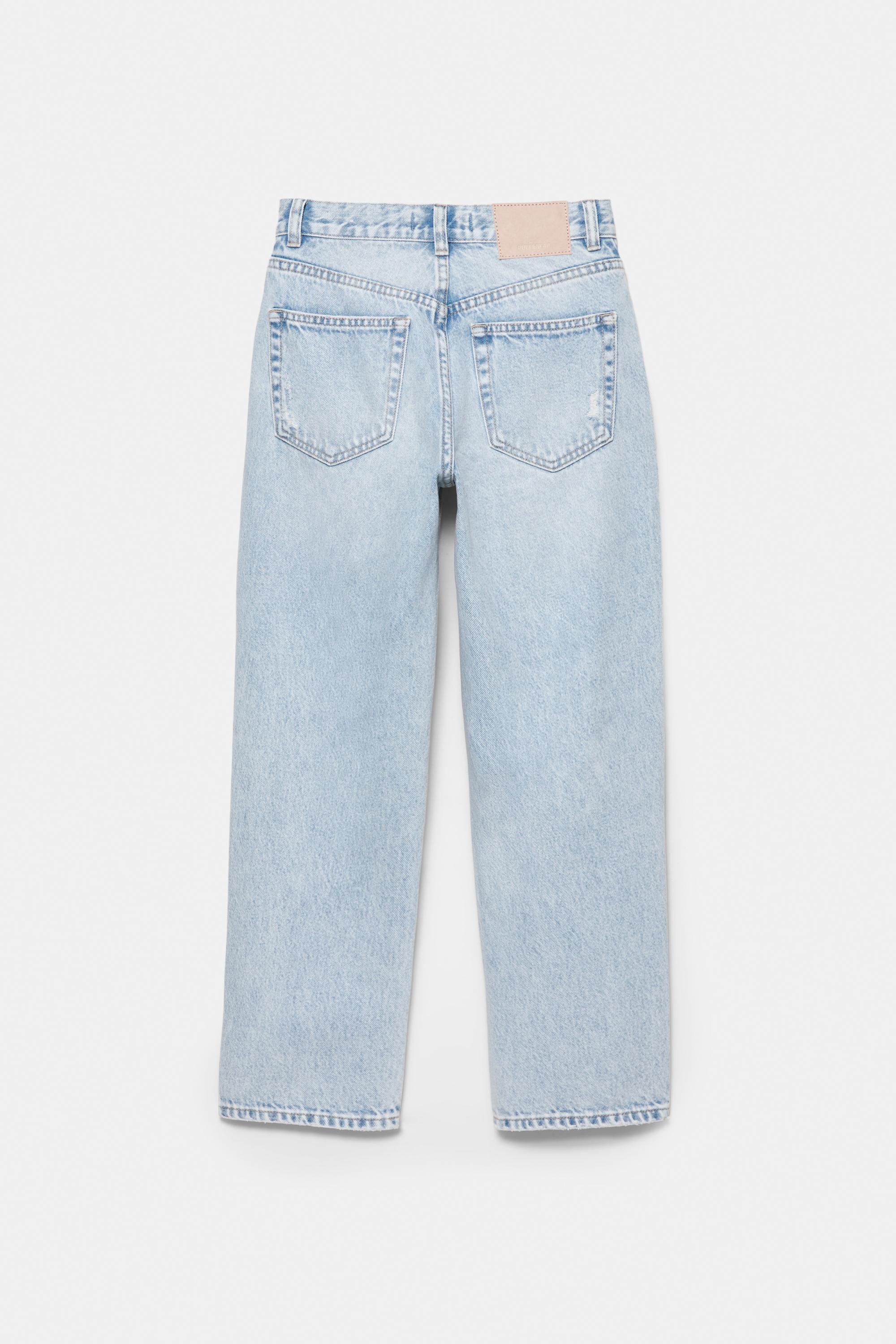 Ripped mom fit jeans — Sky blue