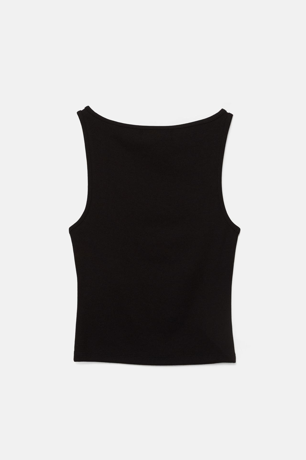 Boat neck tank top — Black