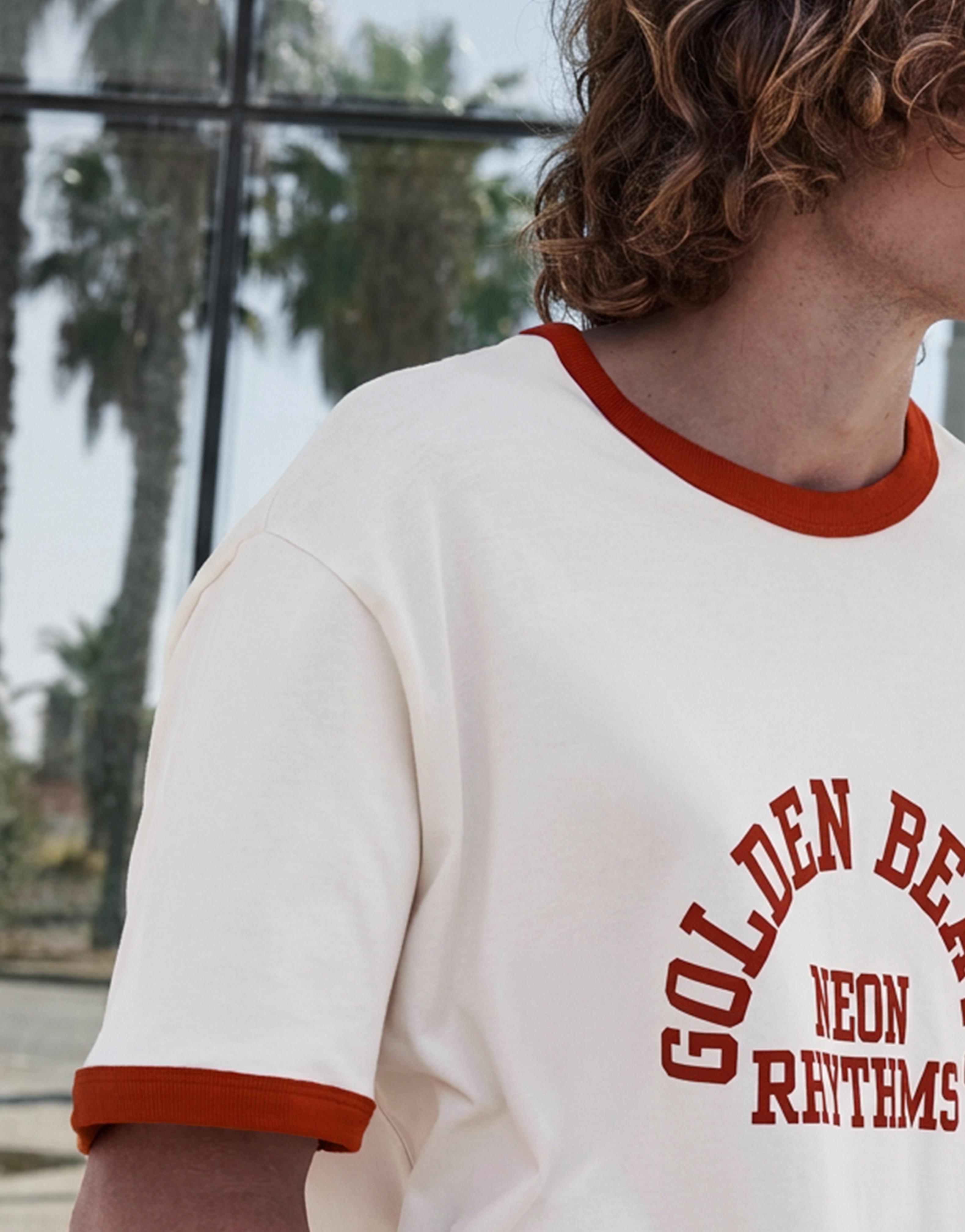 Ribbed graphic T-shirt — Red