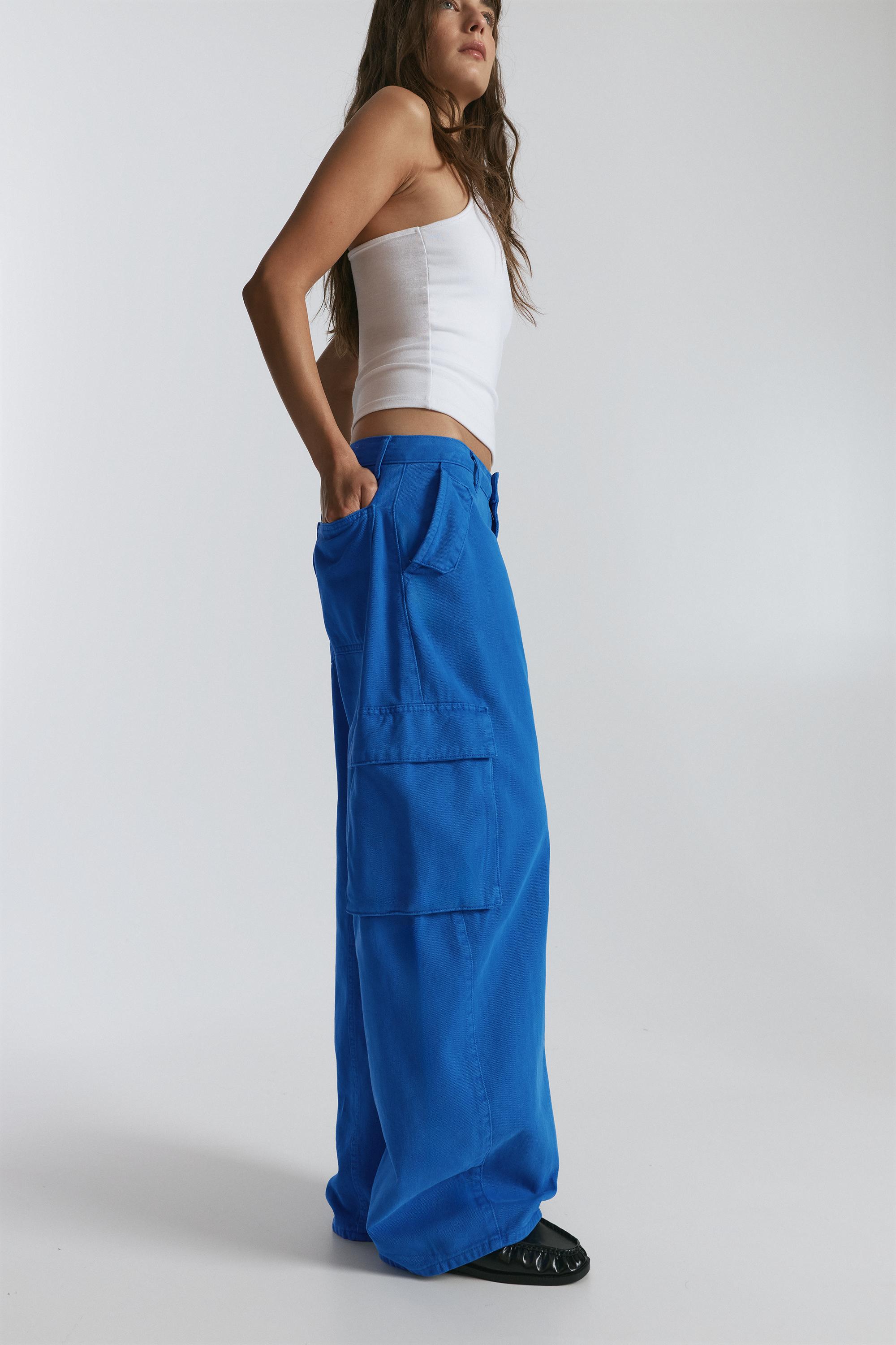 Balloon fit cargo trousers — Ink blue
