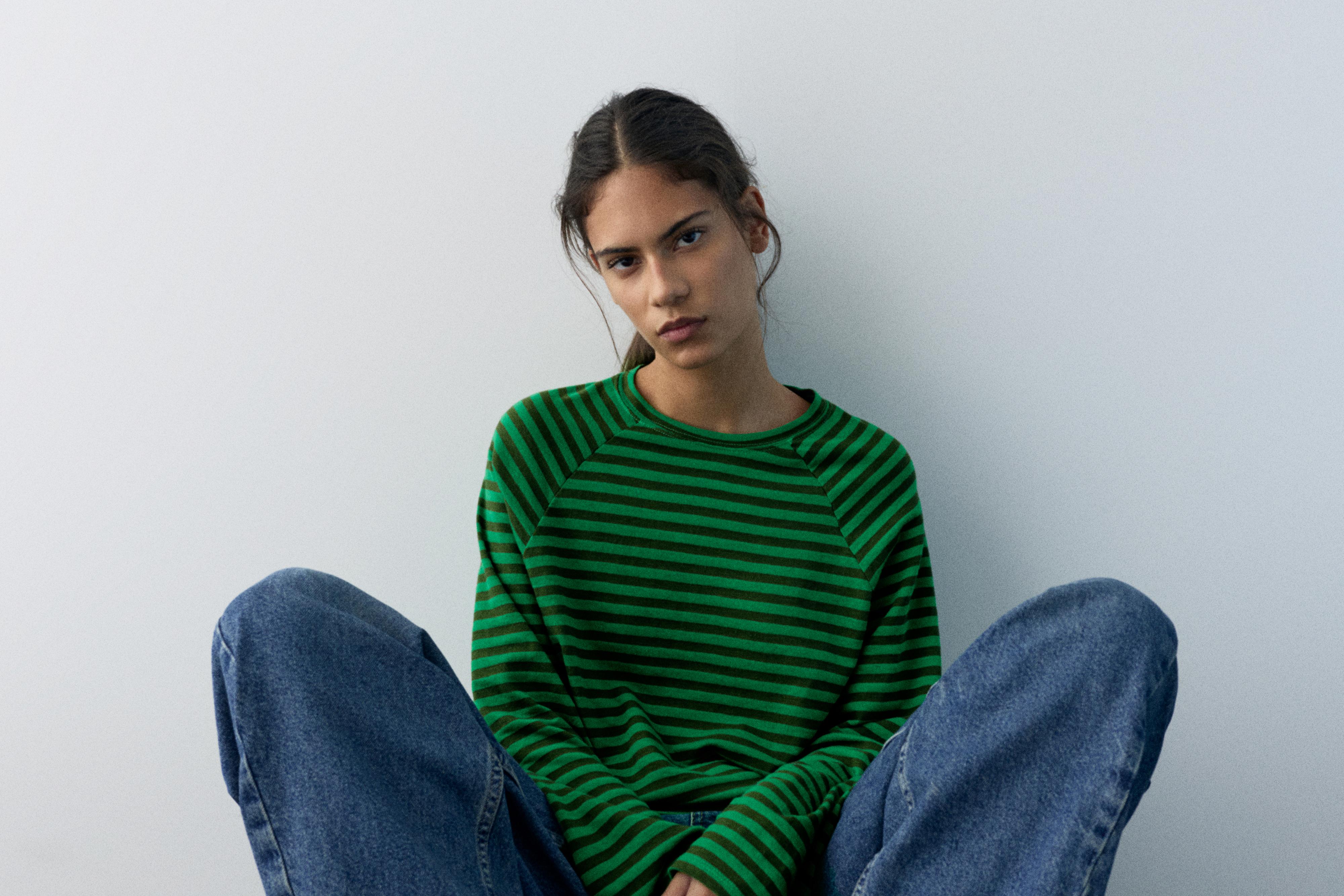 Uzun kollu çizgili tişört - Görsel 28