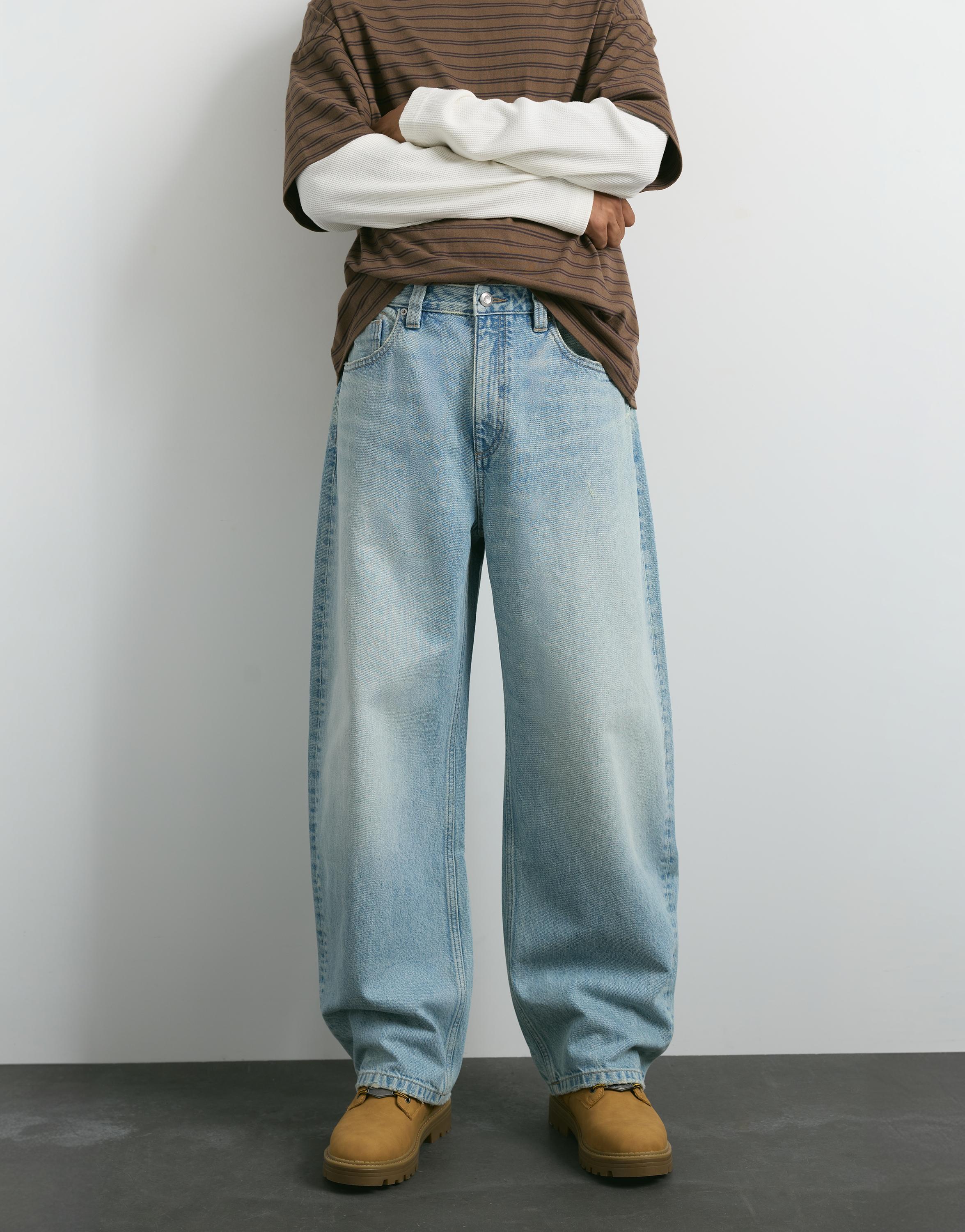 Balloon-fit baggy jeans — Pale indigo