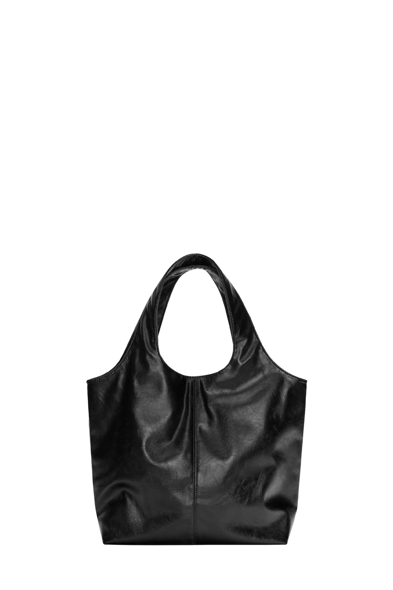 Faux leather shopper bag — Black