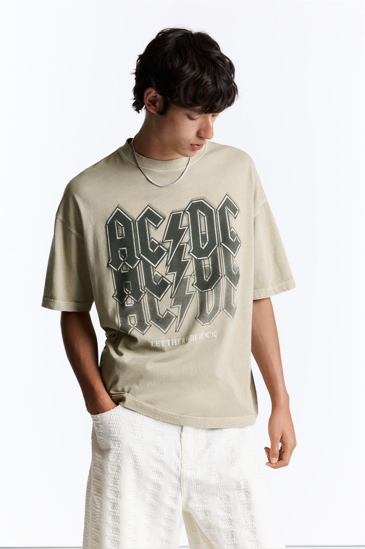 Relaxed fit AC/DC T-shirt — Ecru
