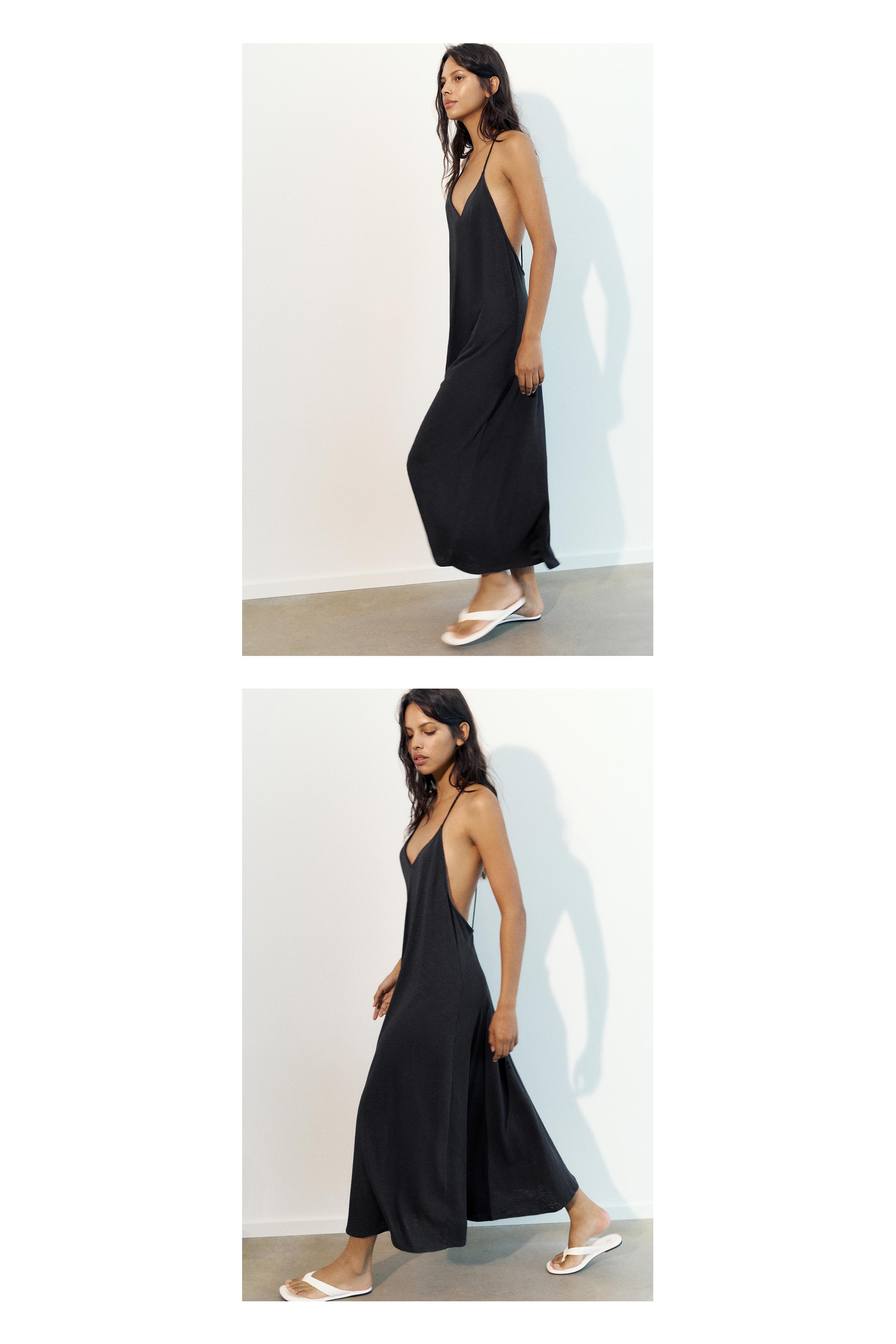 Strappy back midi dress — Anthracite grey