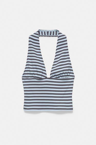 Striped halter top — Bluish grey 5