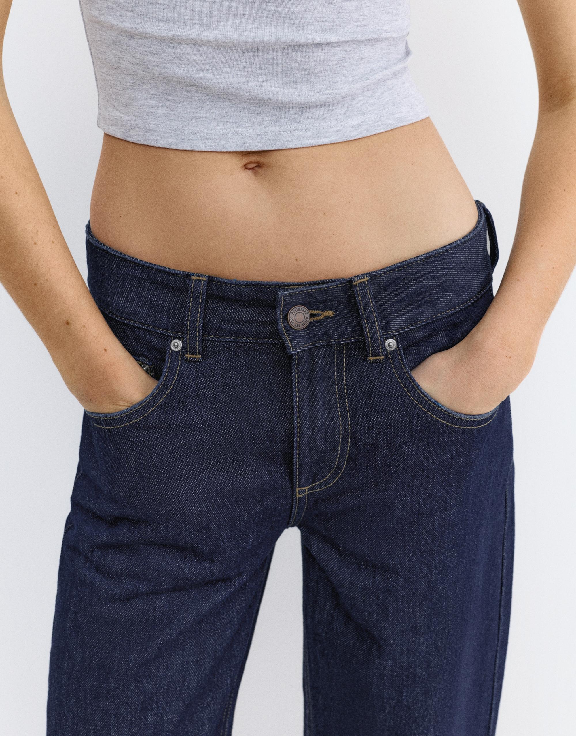 Low-rise culottes jeans — Navy