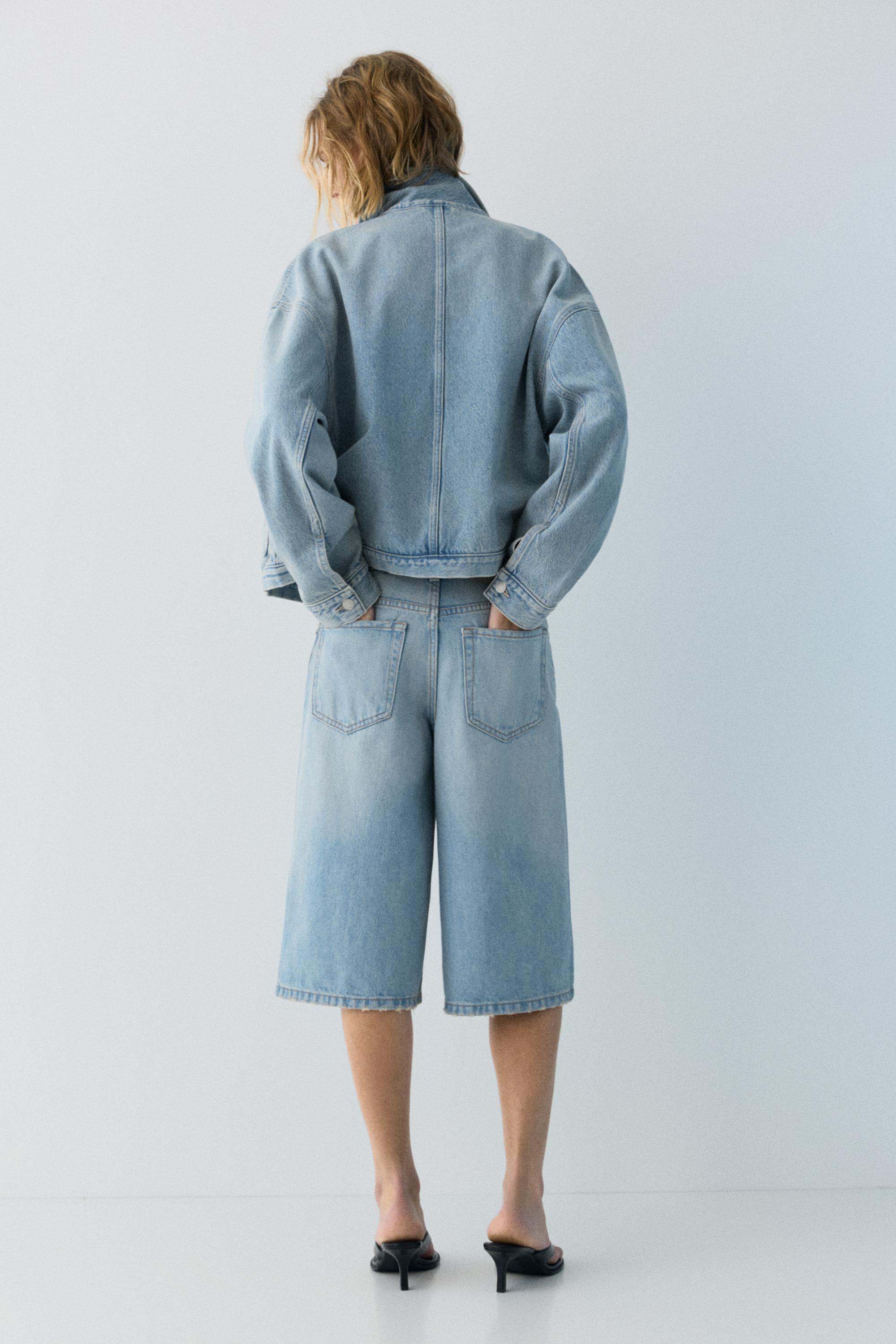 Düşük bel denim şort - Görsel 25