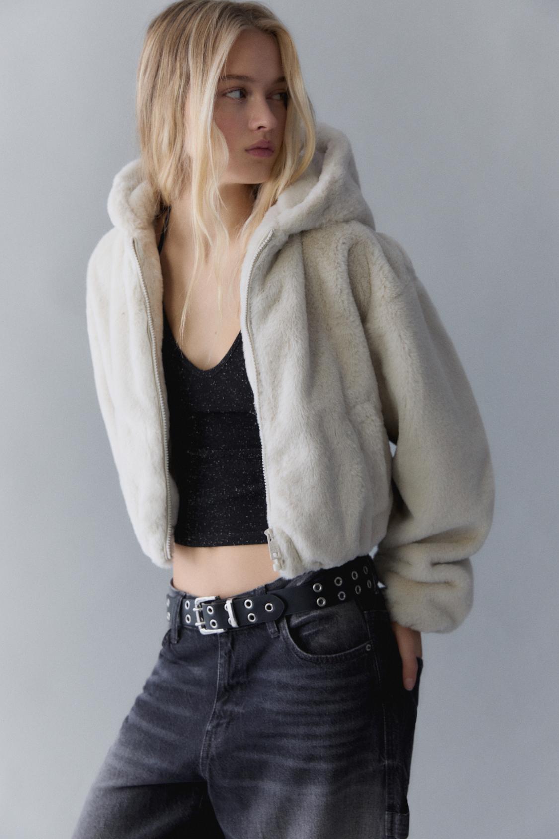 Faux Fur Coat Chaqueta Pelo Pull And Bear Mujer Faux Fur Coat Pull