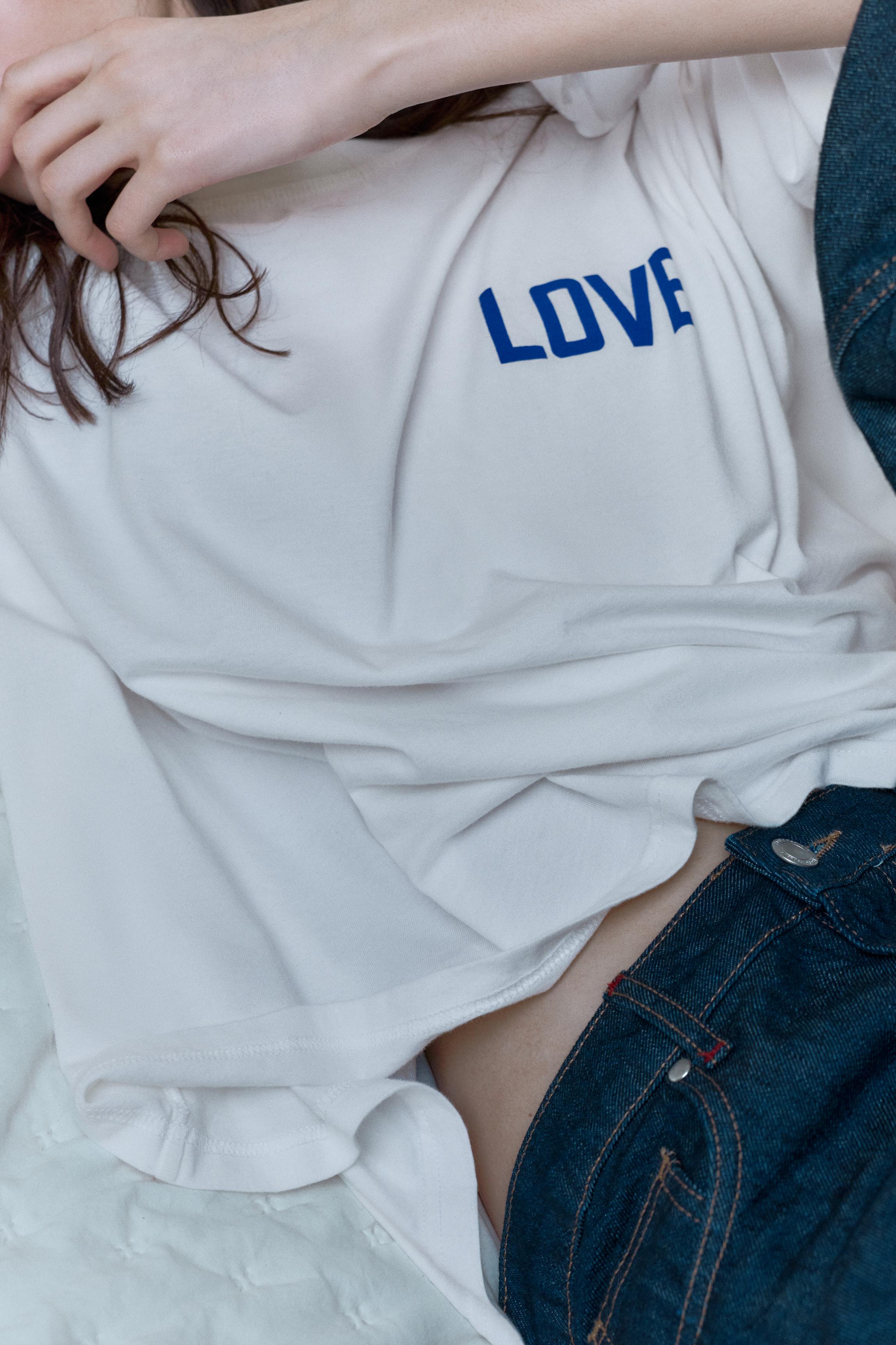 Love grafik baskılı t-shirt - Görsel 20