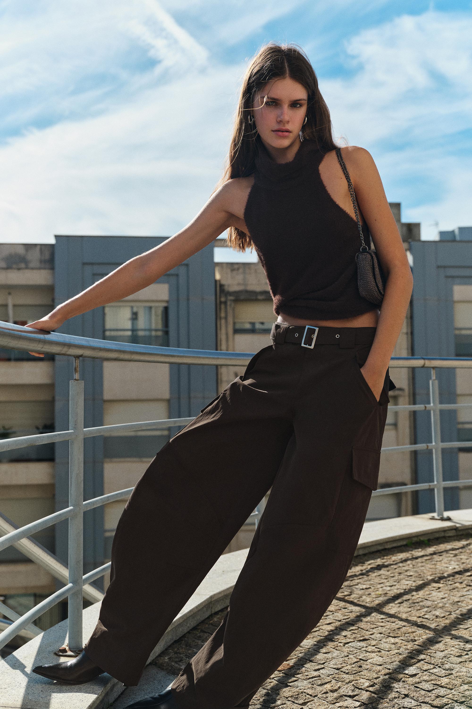 Top halter efecto pelo