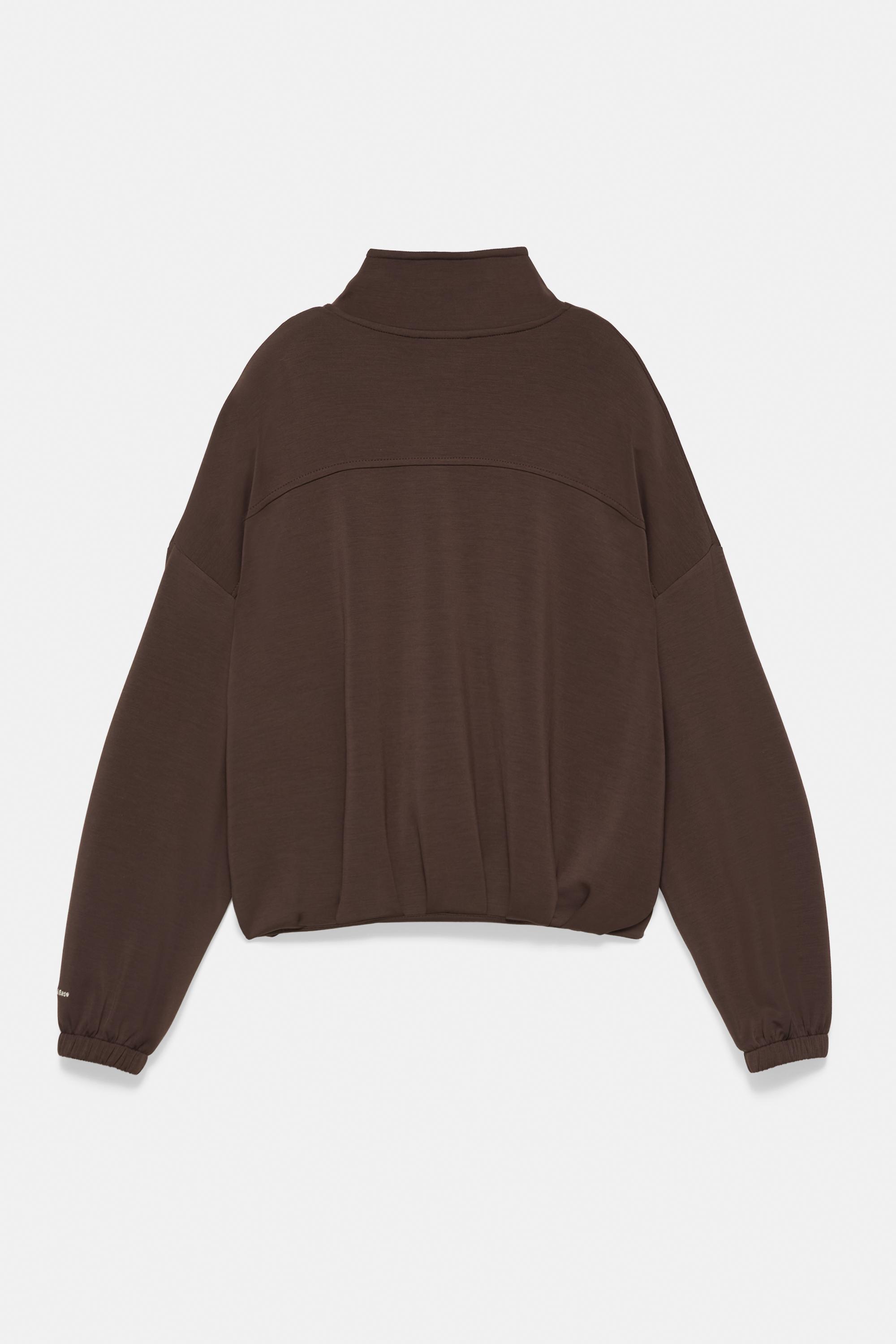 Flowy jacket with contrast trims — Brown