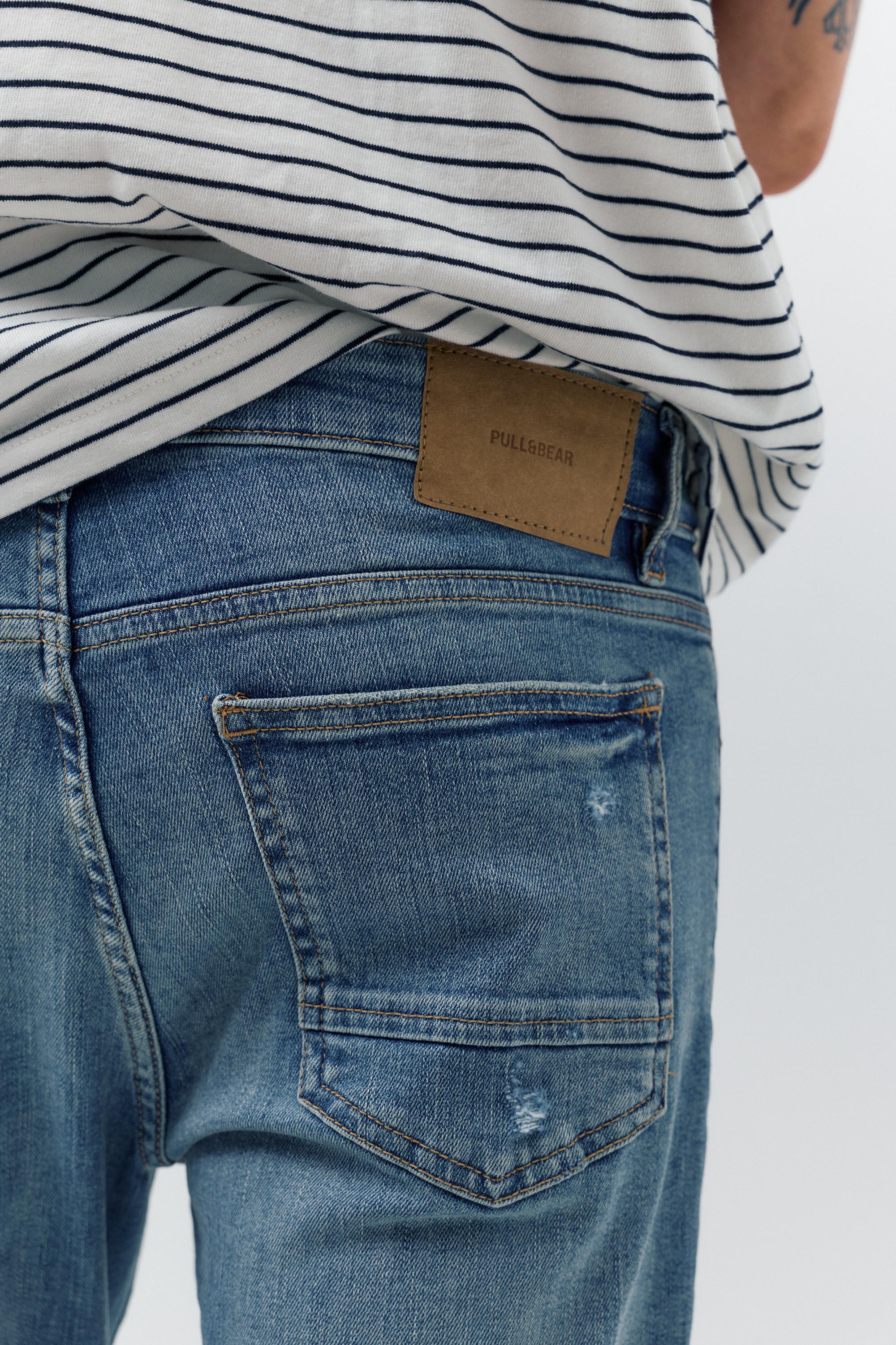 Ripped skinny jeans — Medium blue