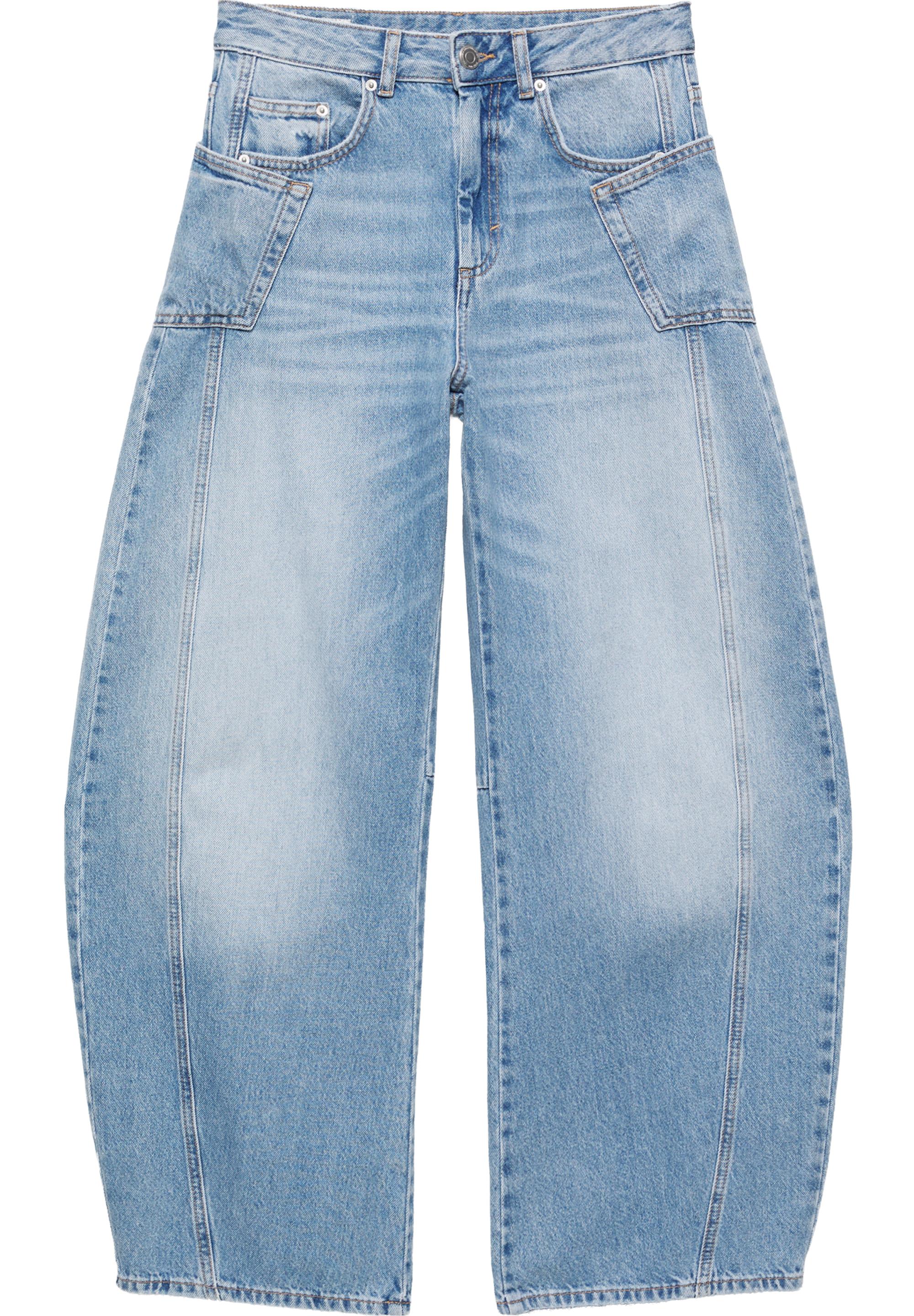 Seam detail balloon-fit baggy jeans — Pale blue