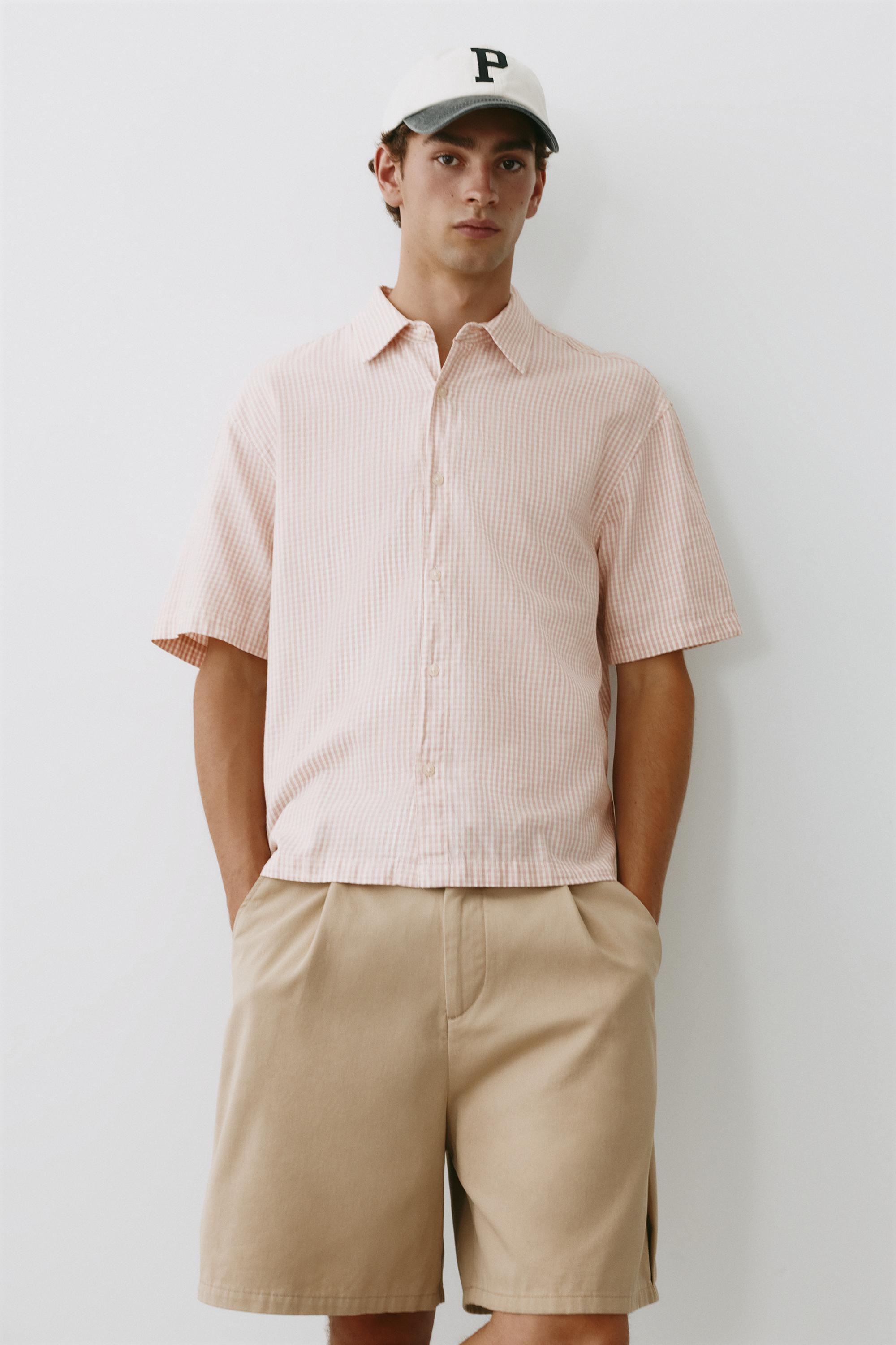 Short sleeve check shirt — Pink