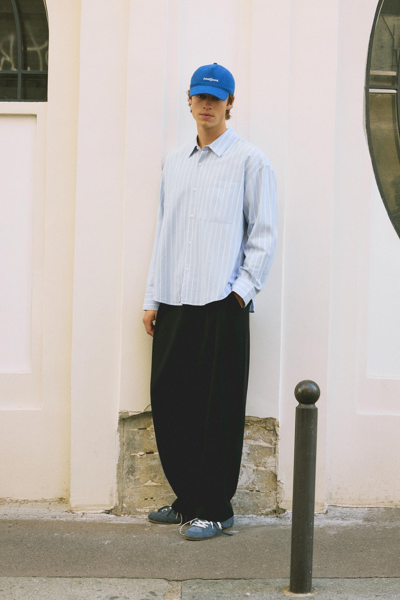 Striped long sleeve shirt — Blue