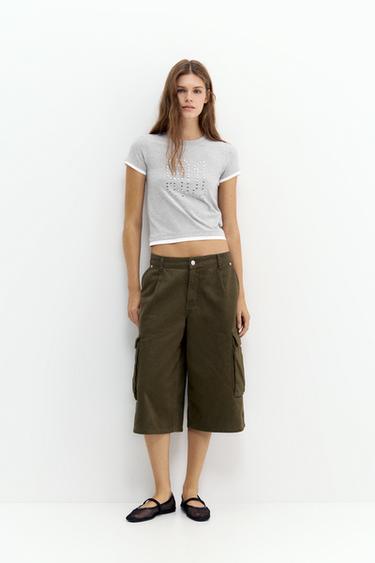 Double-layer 91 stud T-shirt — Grey marl 4