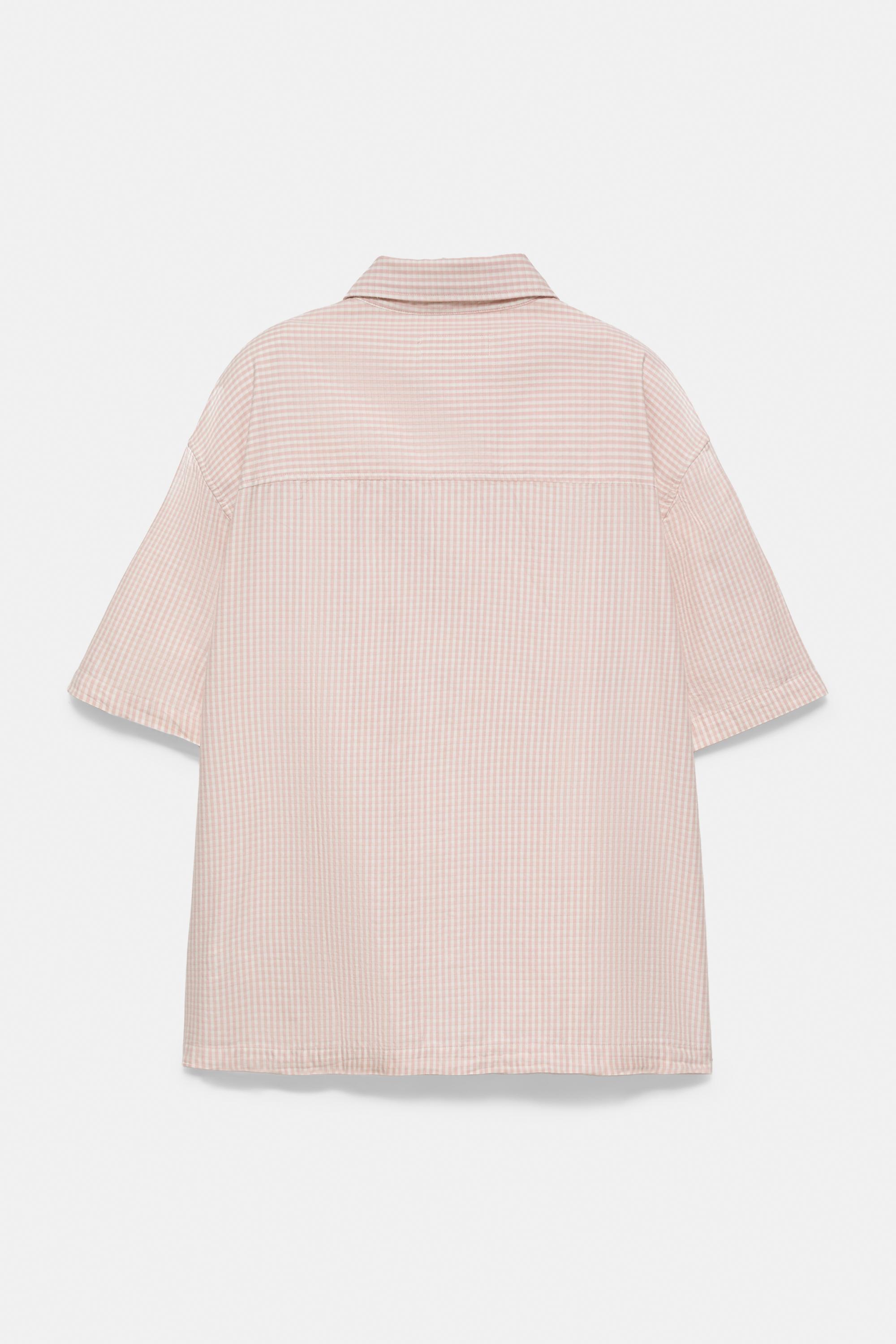 Short sleeve check shirt — Pink