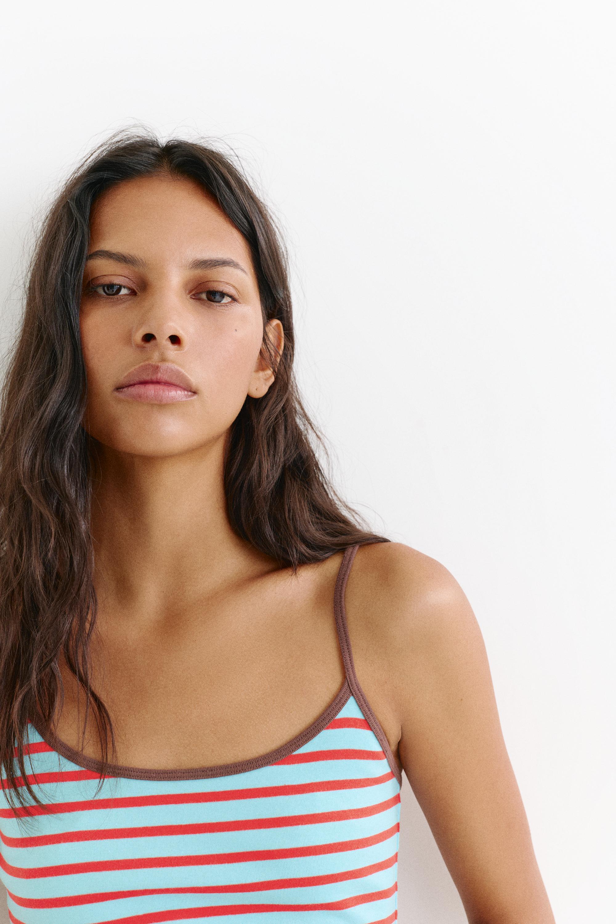 Thin strap top — Striped