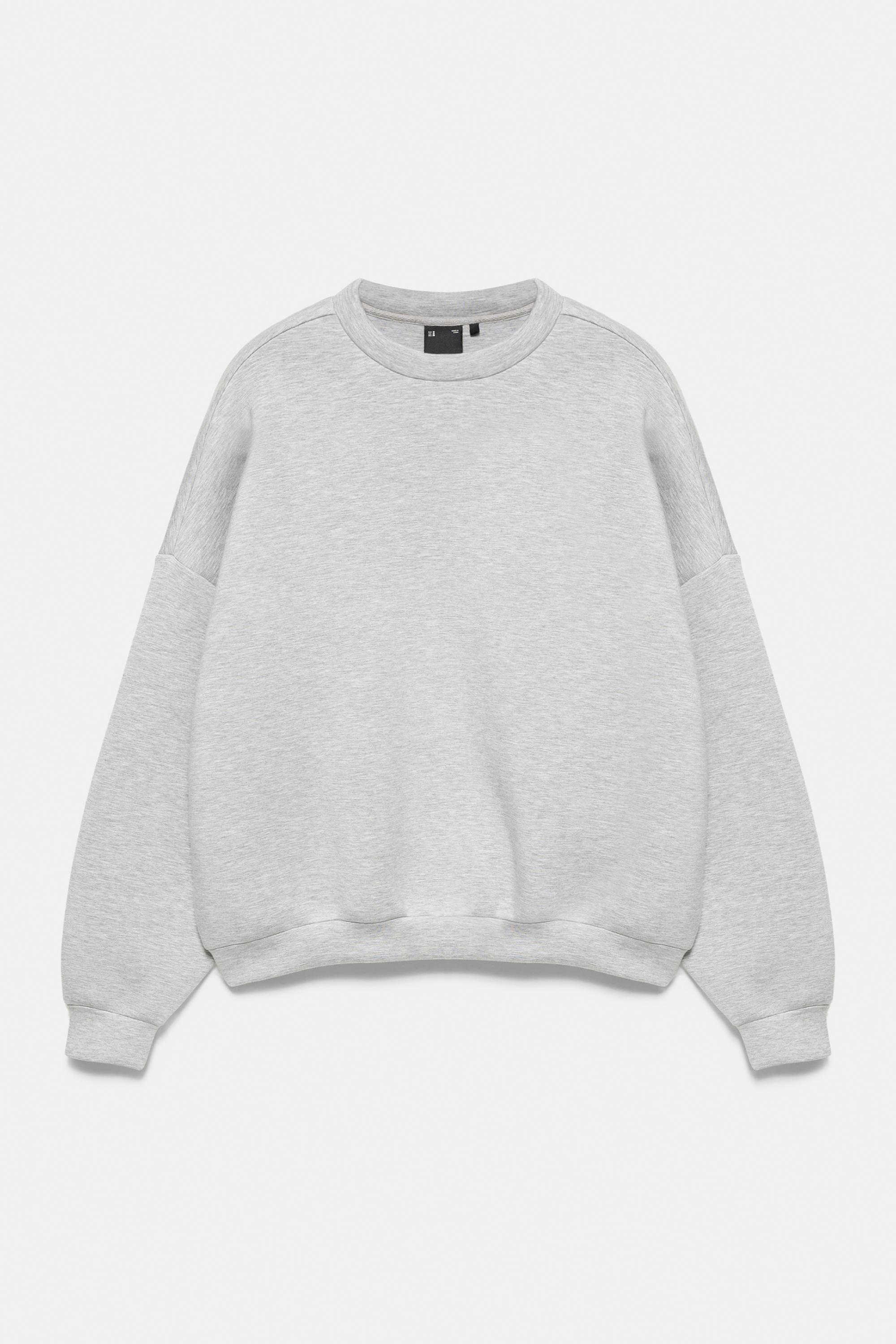 Interlock round neck sweatshirt — Grey marl