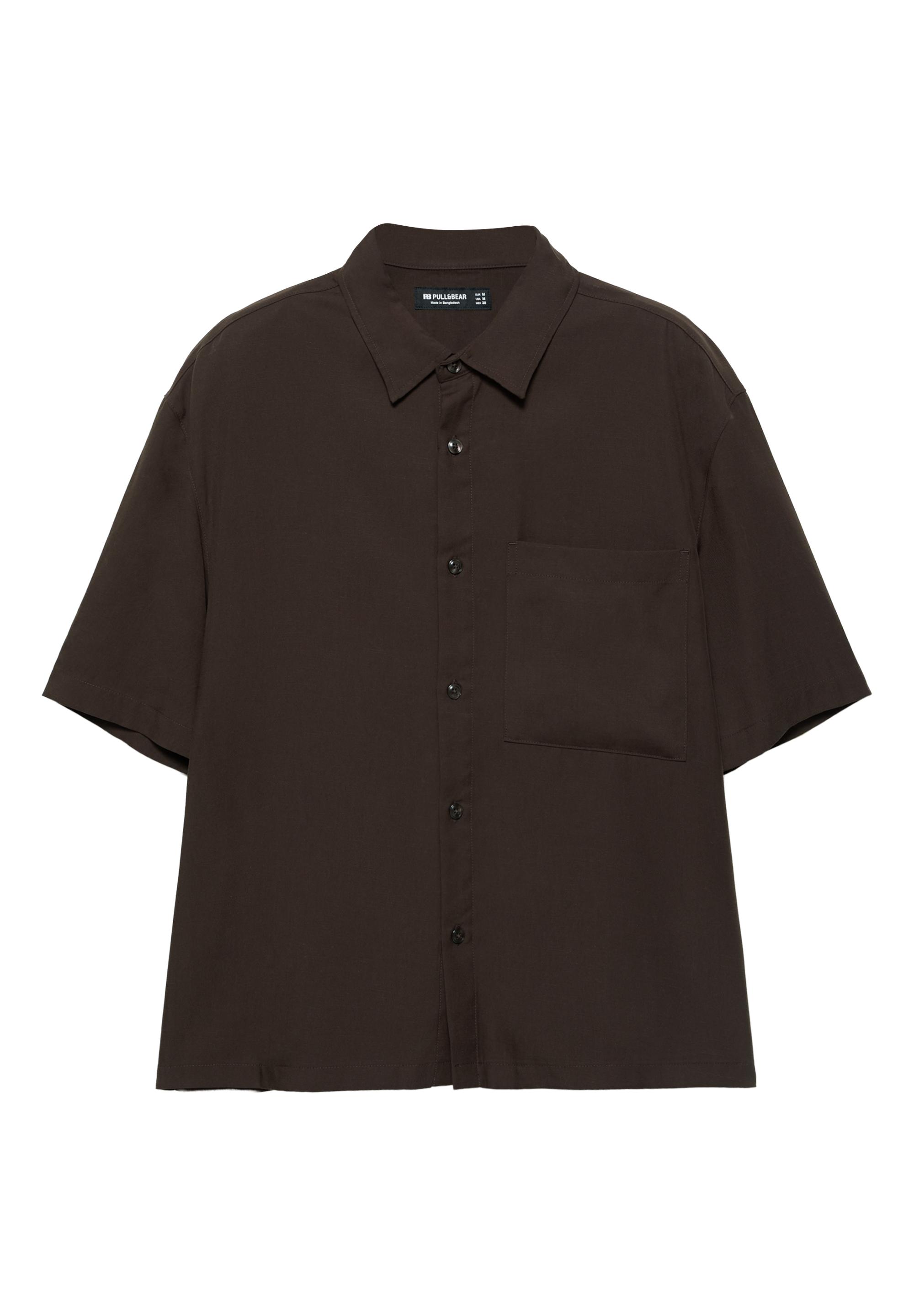Short sleeve shirt with pocket — Chocolate