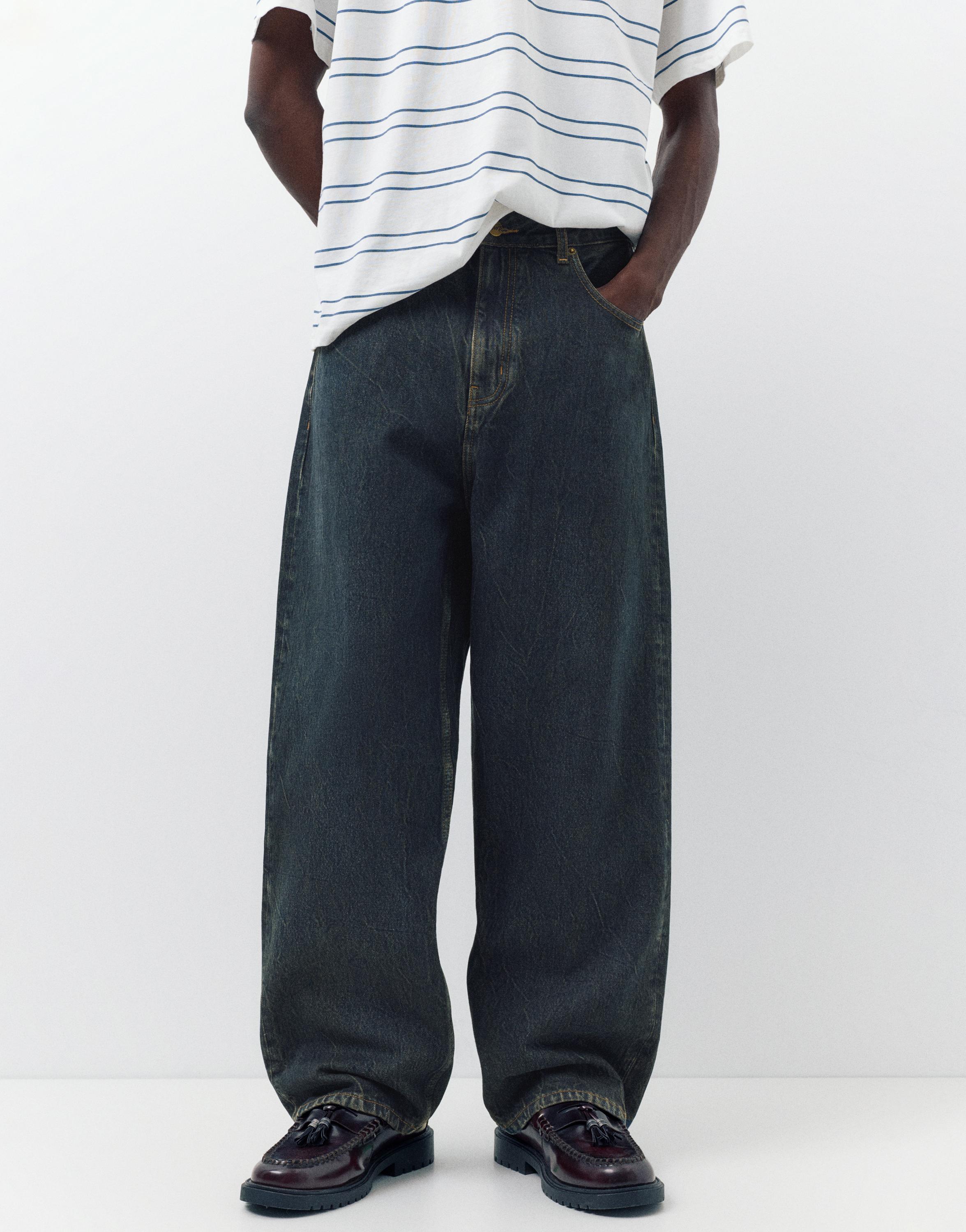 Relaxed fit baggy jeans — Dark blue