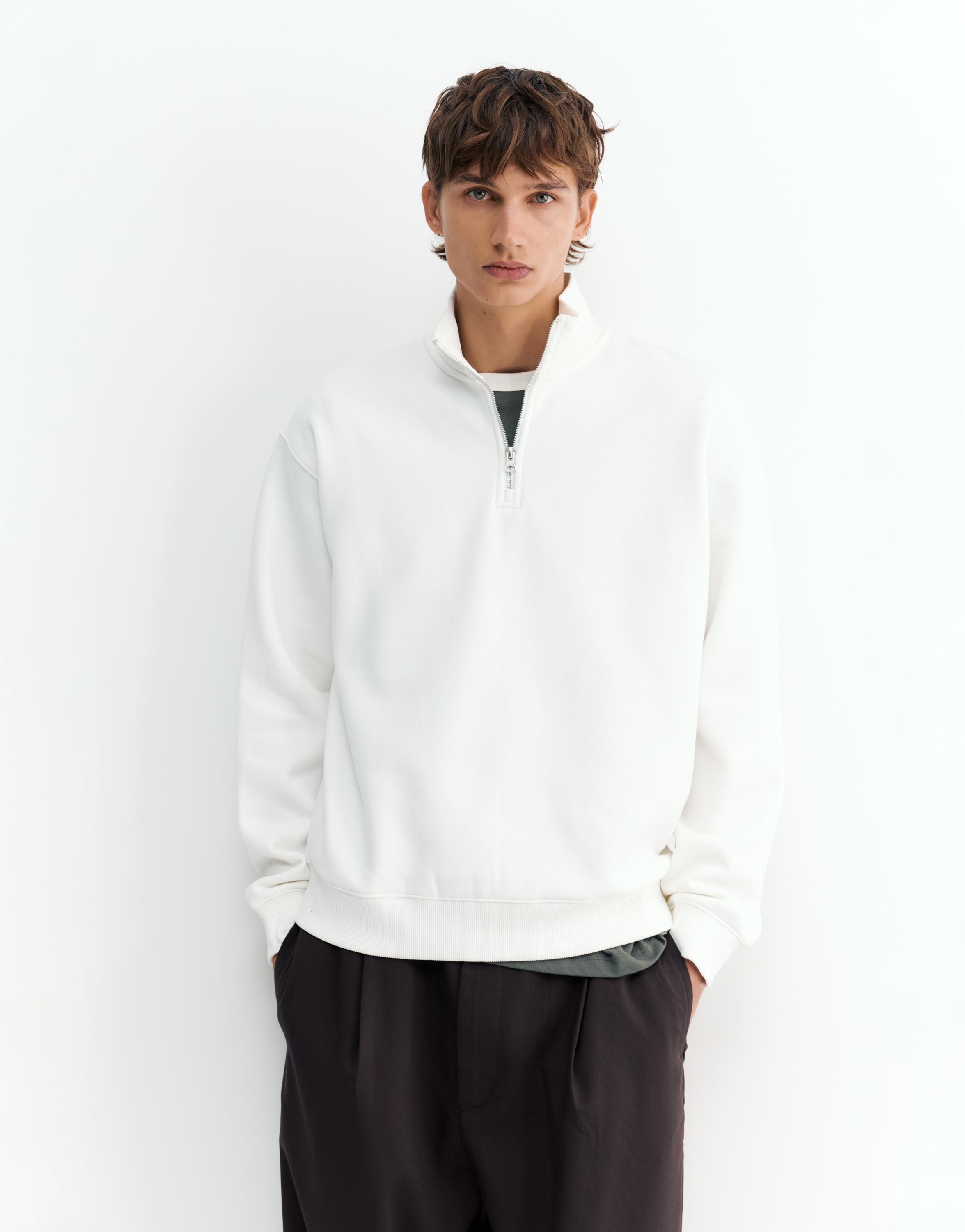Quarter-zip sweatshirt — Off white