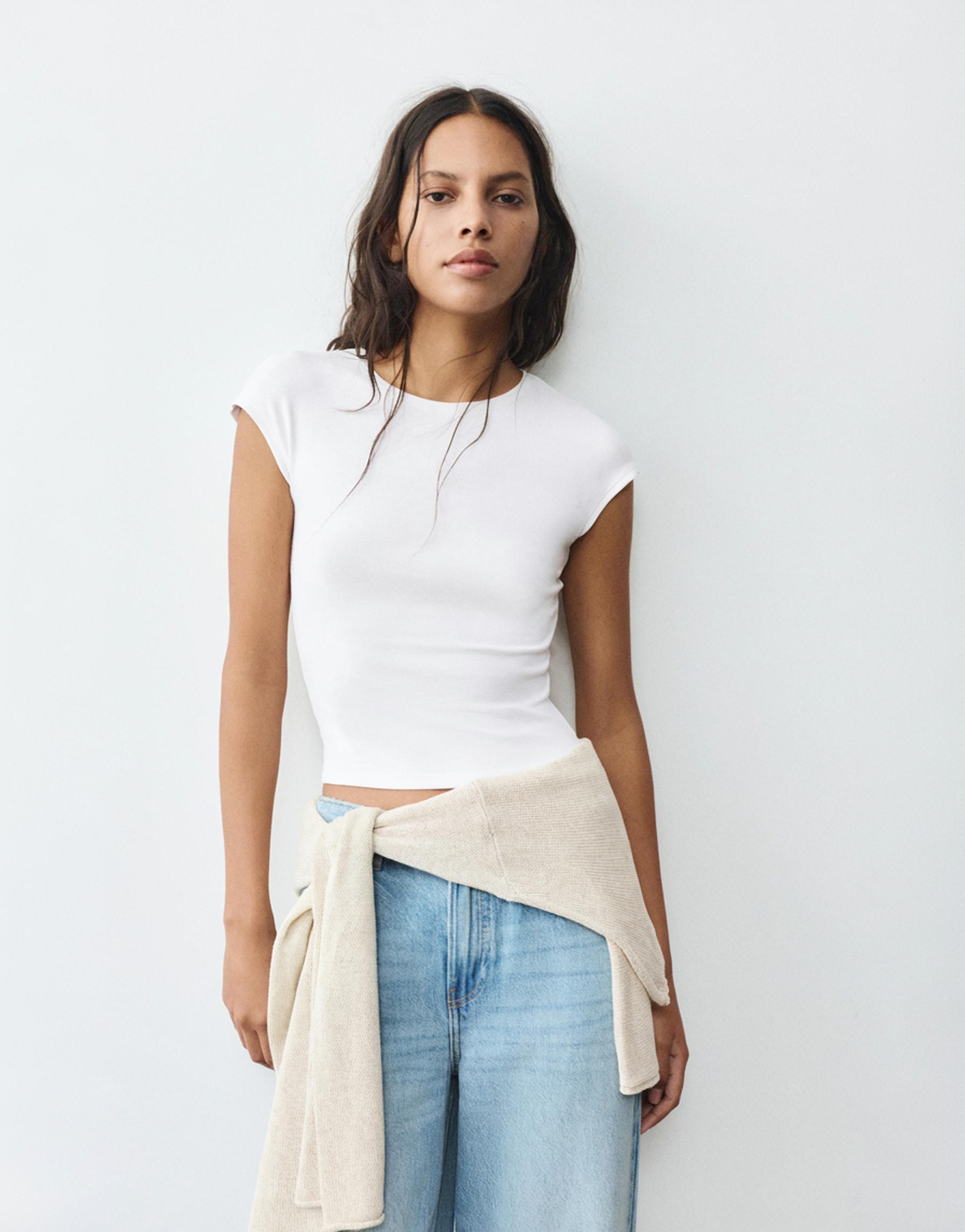 Fitted short sleeve T-shirt — White