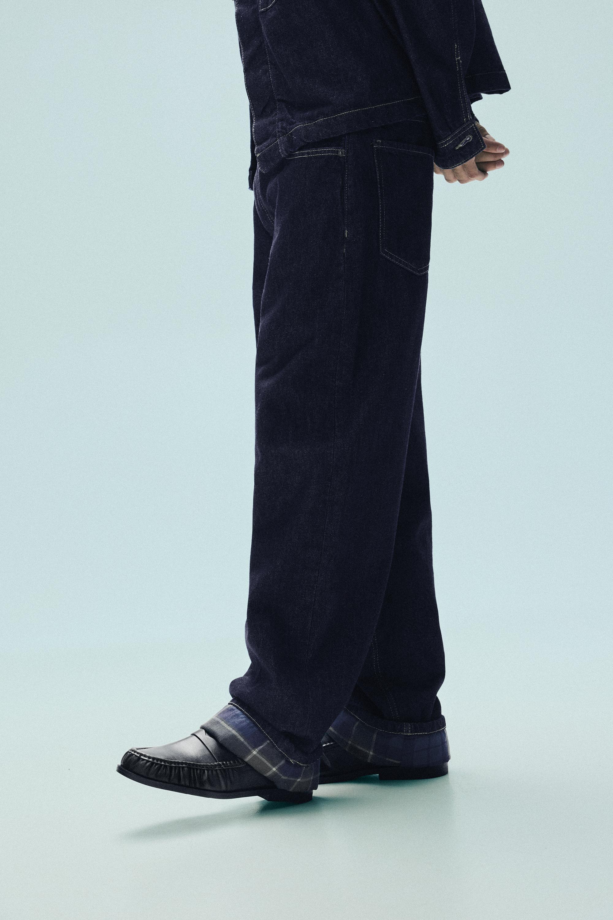 Pull&Bear Kareli paça devetli jean görsel 5