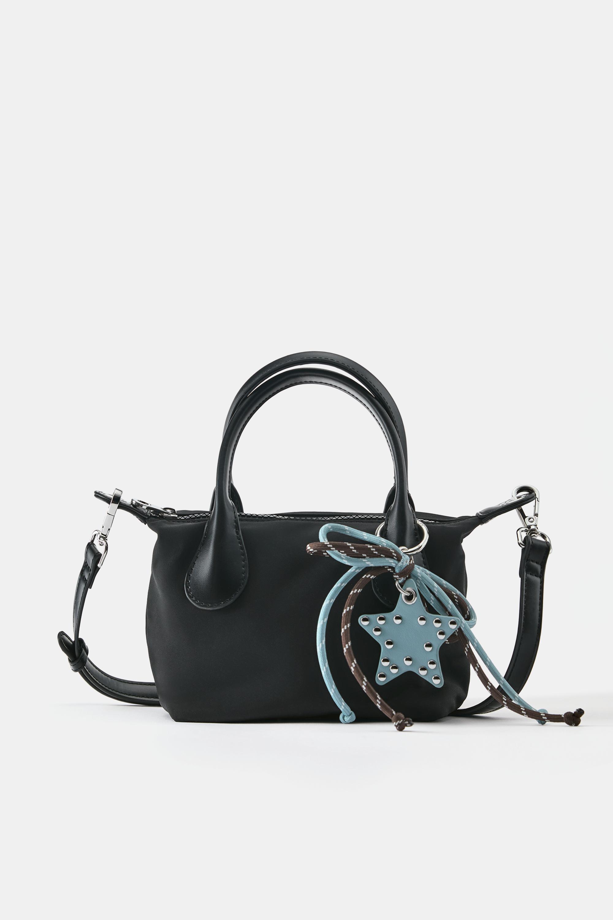 Embellished nylon crossbody bag — Black