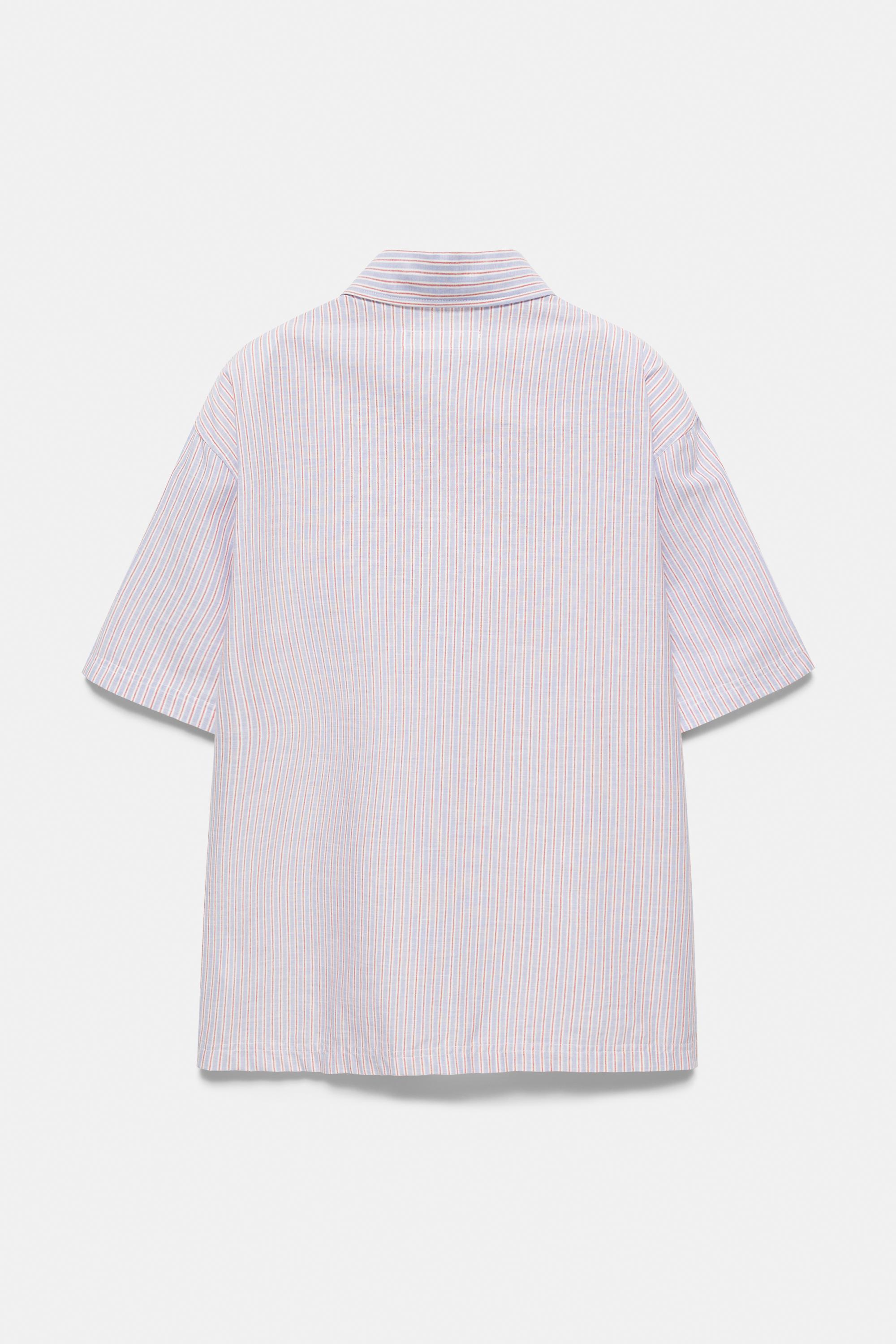Striped short sleeve shirt — Pale ecru
