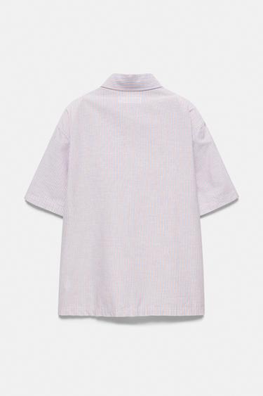 Striped short sleeve shirt — Pale ecru 5