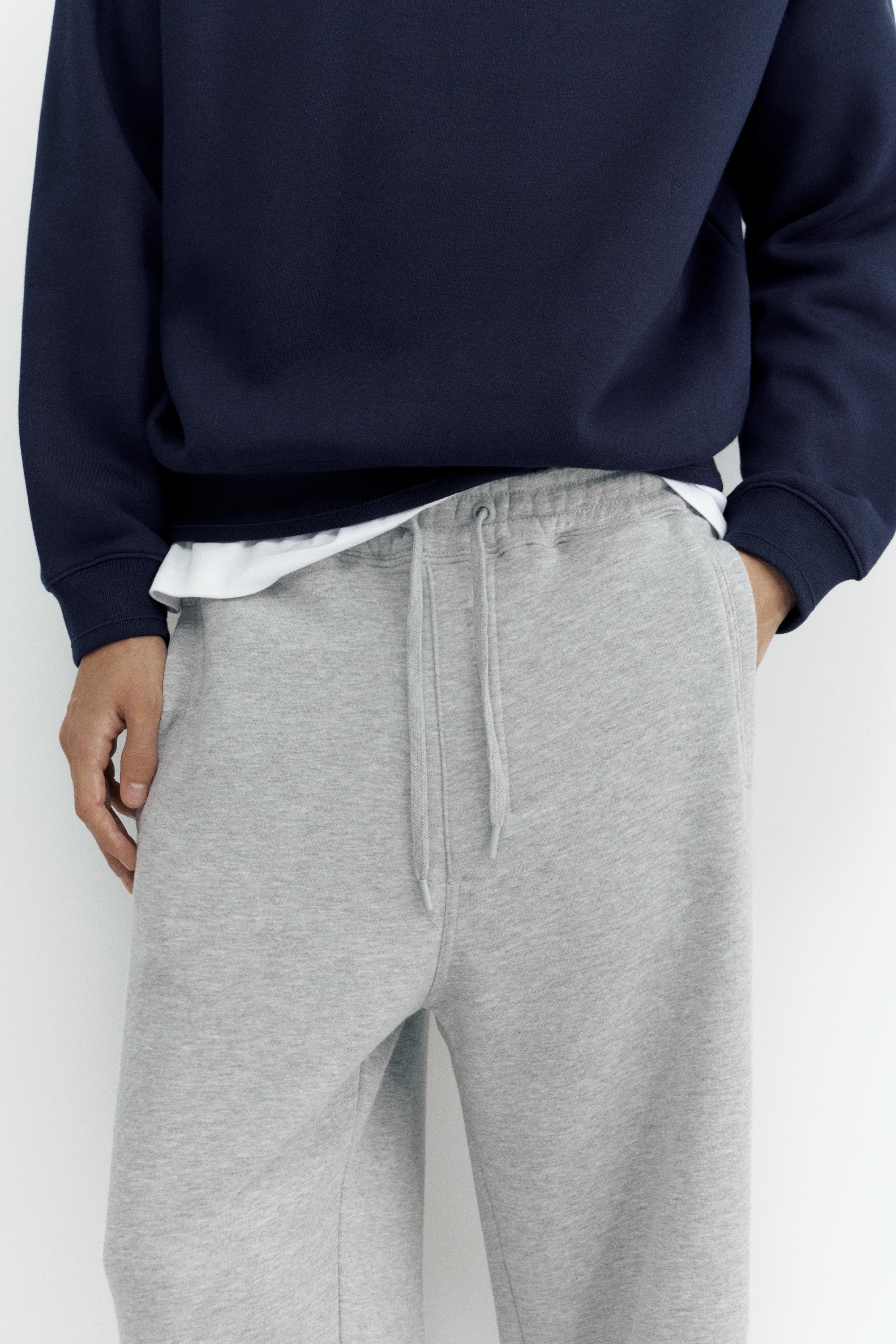 Basic baggy tracksuit bottoms — Grey marl