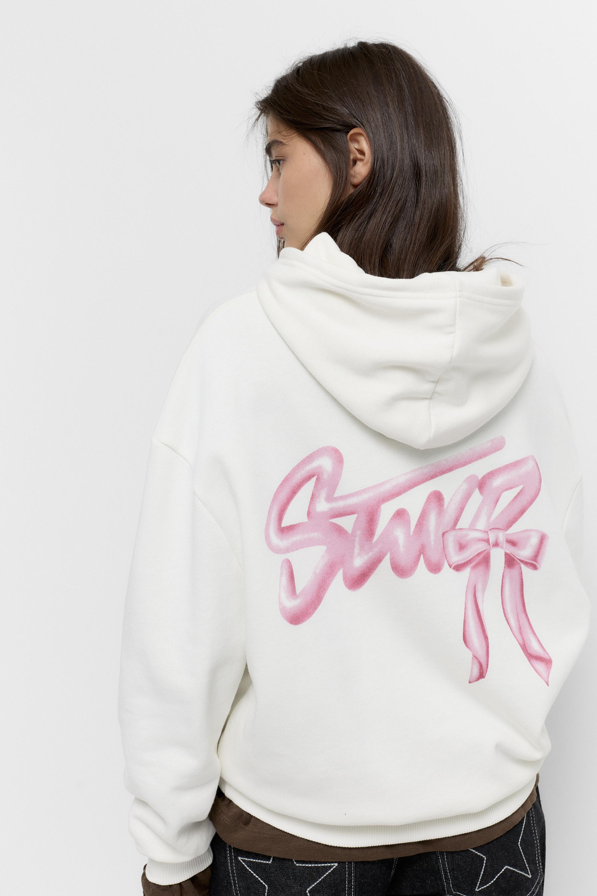 Fiyonk grafikli kapüşonlu sweatshirt - Görsel 16