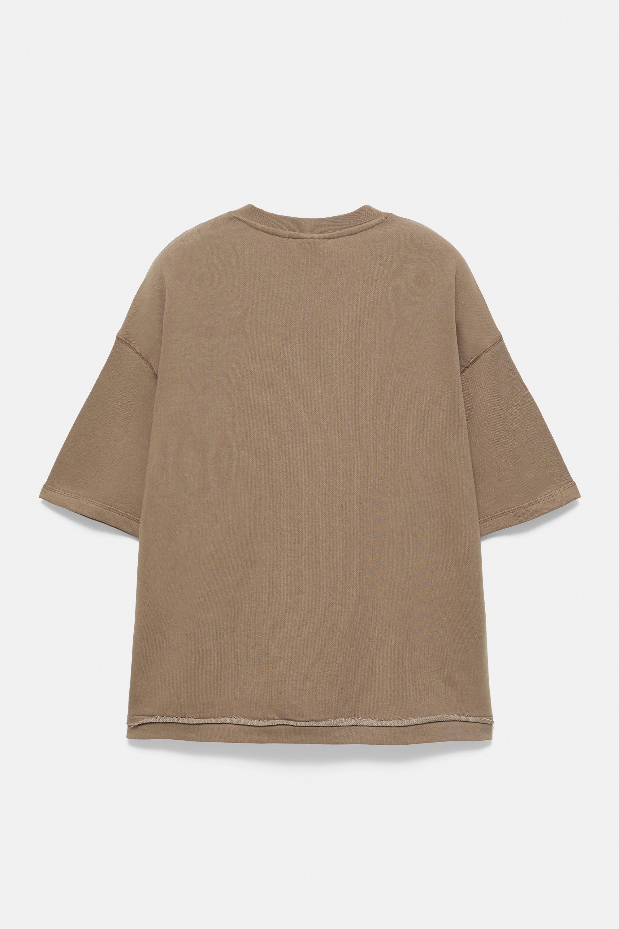 Short sleeve relaxed fit sweatshirt — Mole brown