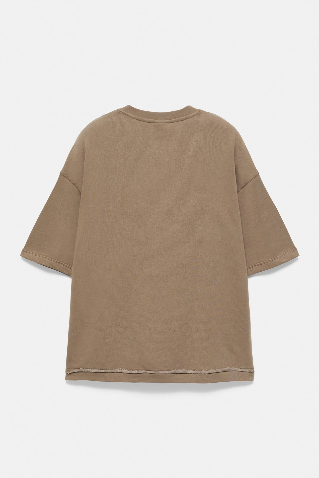Short sleeve relaxed fit sweatshirt — Mole brown